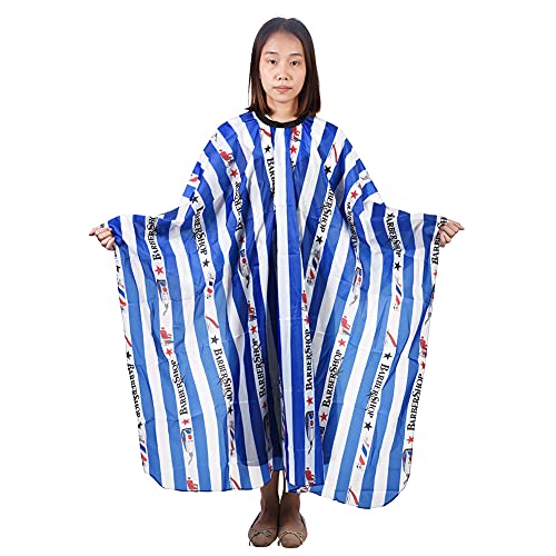 Professional Hair Cutting Cape for Adults & Kids - Salon & Home Use - Waterproof & Comfortable (Blue & White Stripes) - Perfect for Barber Shops, Home Haircuts, and Styling Sessions