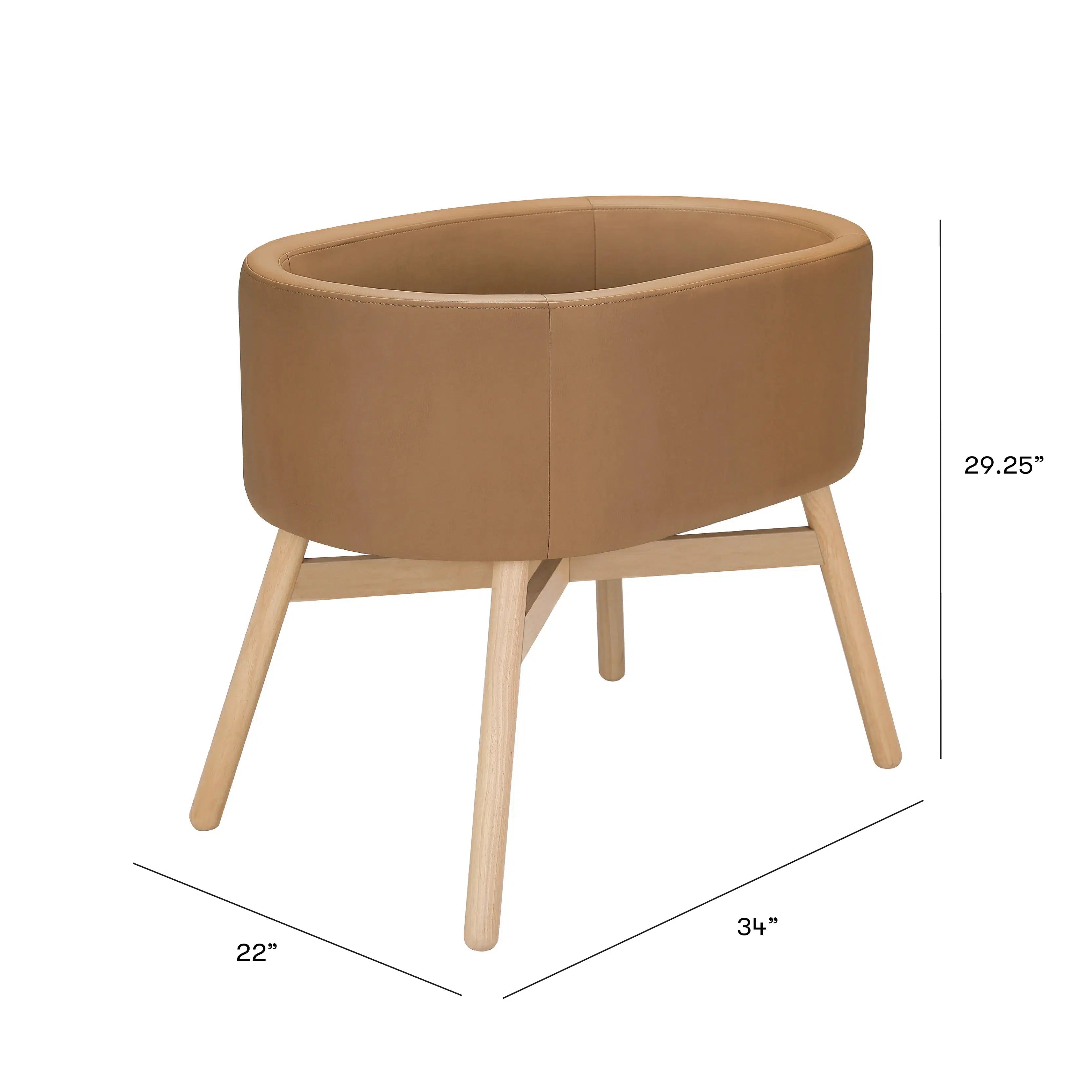 Babyletto Capsule Bassinet in Camel - Portable & Lightweight Baby Crib for Newborns | Perfect for Nursery, Bedroom & Travel Use