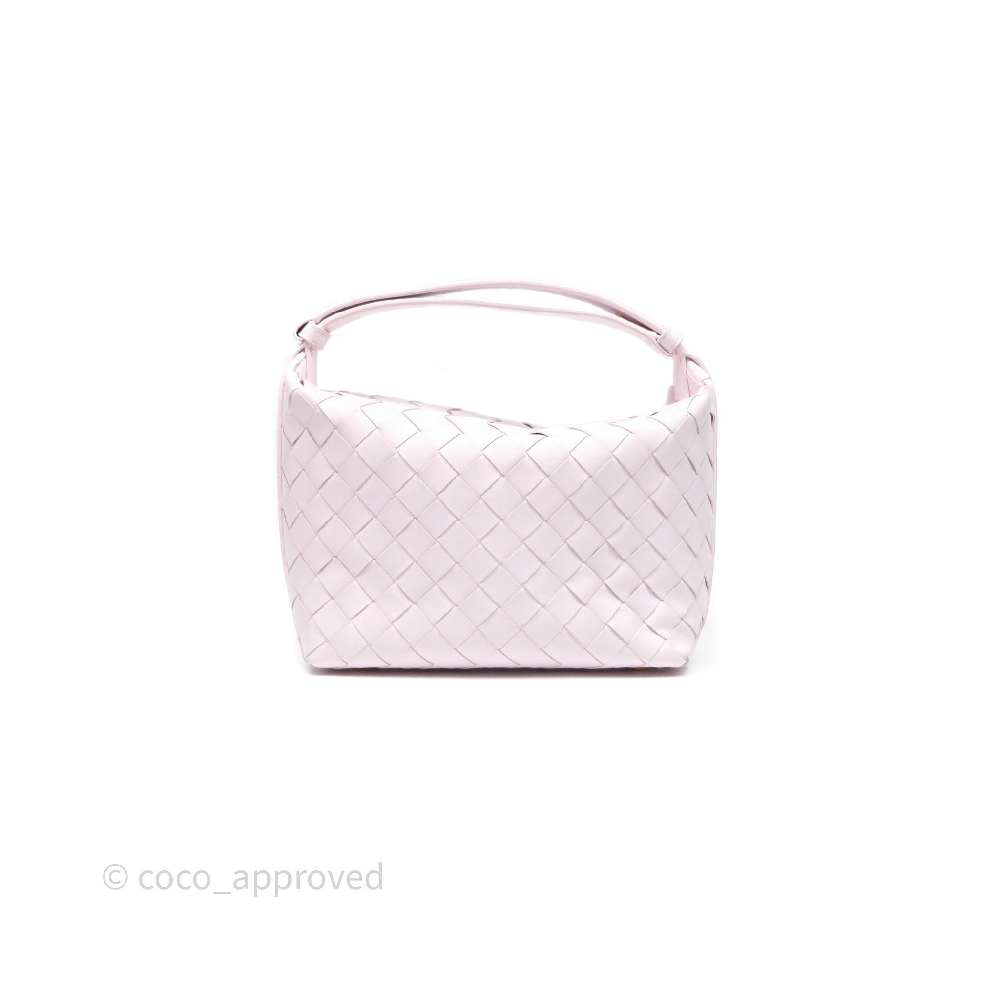 Bottega Veneta Wallace Pink Intrecciato Leather Crossbody Bag with Gold Hardware - Perfect for Women's Fashion, Date Night & Luxury Gift Giving