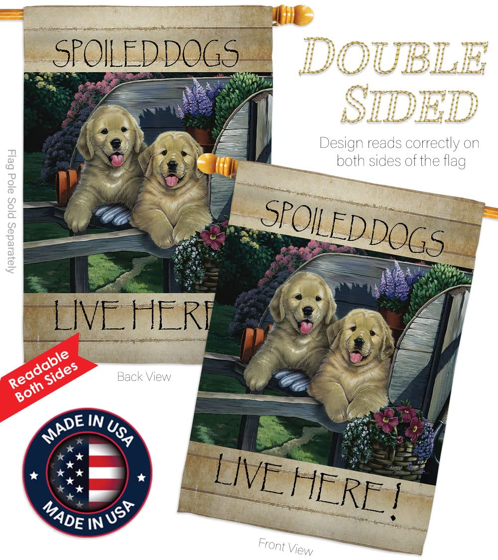 Wagging Along Nature Pets Flag Set 28x40in w/Flagpole - Outdoor Home Decor