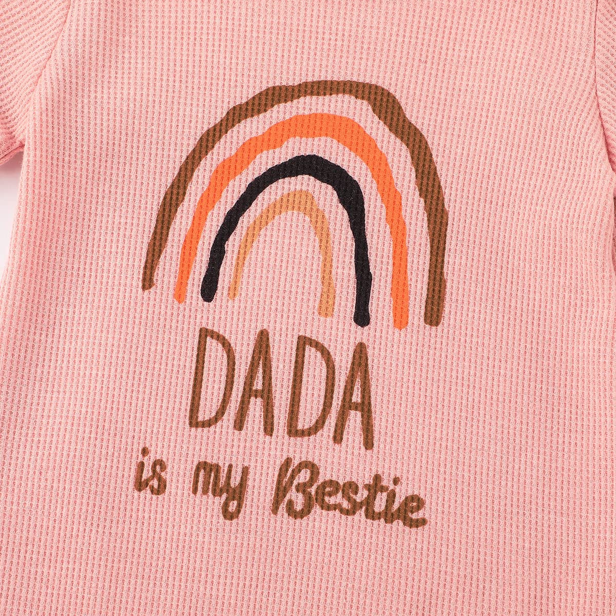 Newborn Baby Girl & Boy Rainbow Romper - Waffle Knit Jumpsuit for Summer | Matching Family Outfits for Mom & Dad | Perfect for Photoshoots, Beach Trips & Family Gatherings