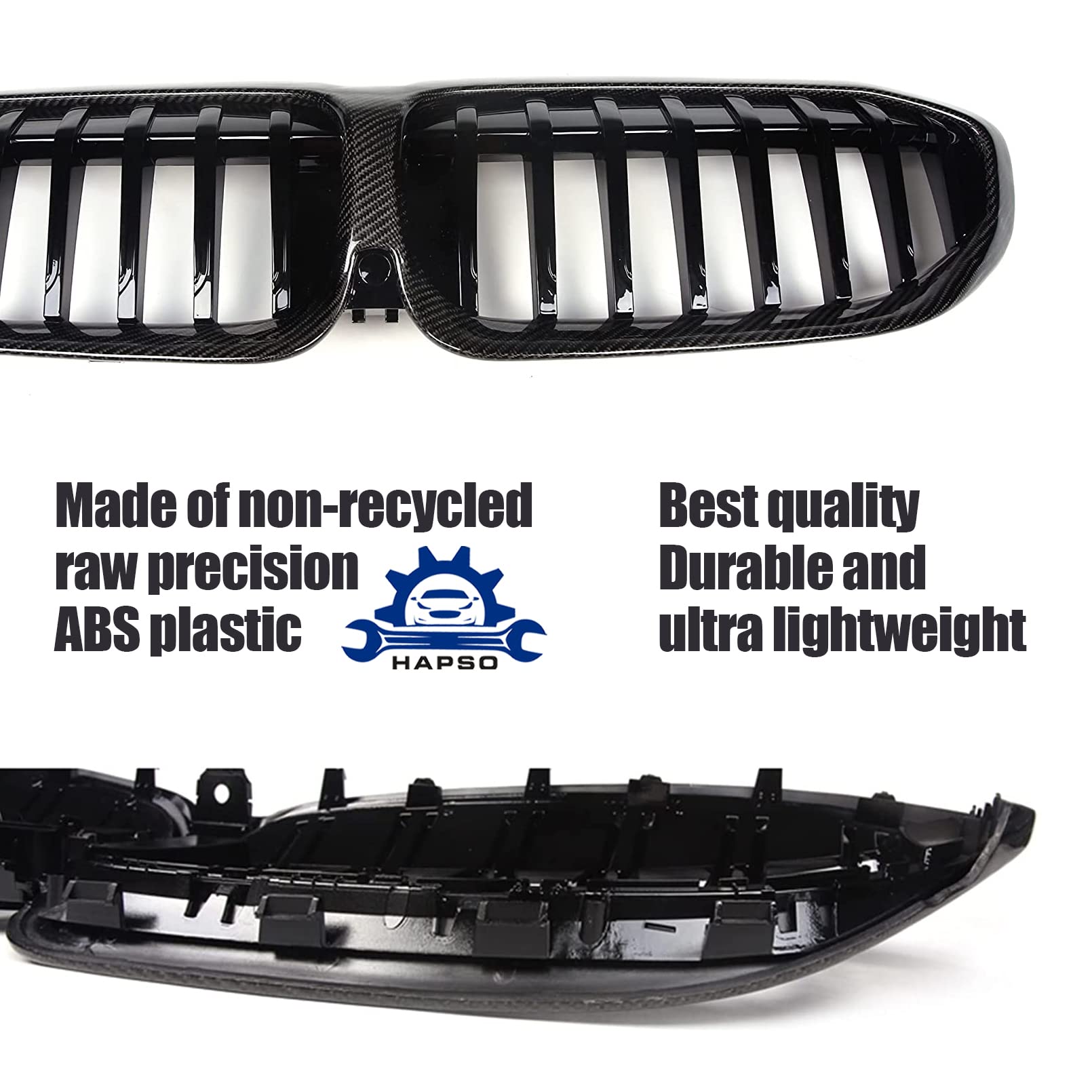 Carbon Fiber Front Kidney Grille Replacement for 2019-2022 BMW 3 Series G20/G21/G28 - Single Slat Performance Style Hood Grille | Upgrade for Sedan & Touring Models | Enhances Sporty Look & Aerodynamics