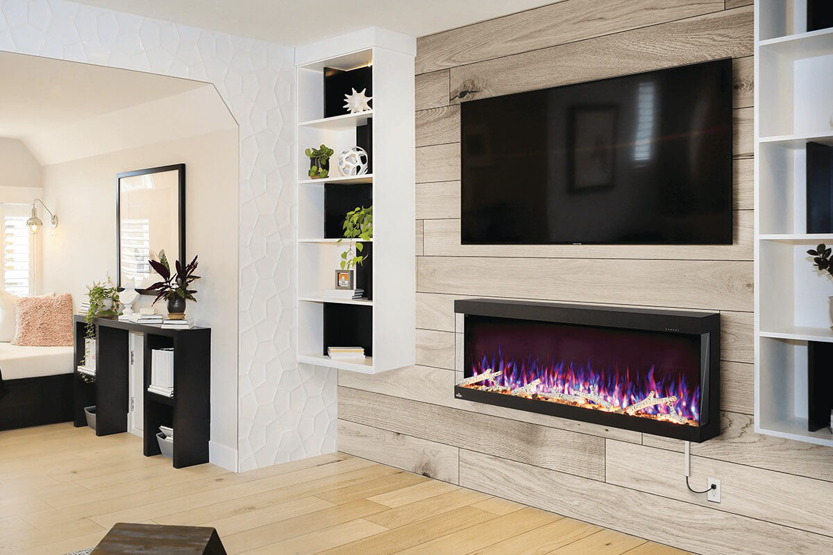 Napoleon Trivista Pictura 60-Inch 3-Sided Wall Mount Electric Fireplace - Modern Heating Solution for Living Room, Bedroom & Office Spaces