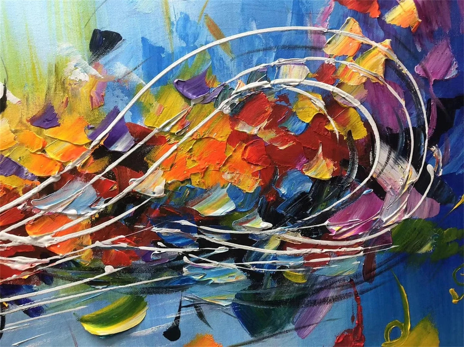 Abstract Painting #AB 288 - Modern Wall Art for Living Room, Bedroom & Office Decor - Handmade Canvas Artwork for Home & Office Interior Design
