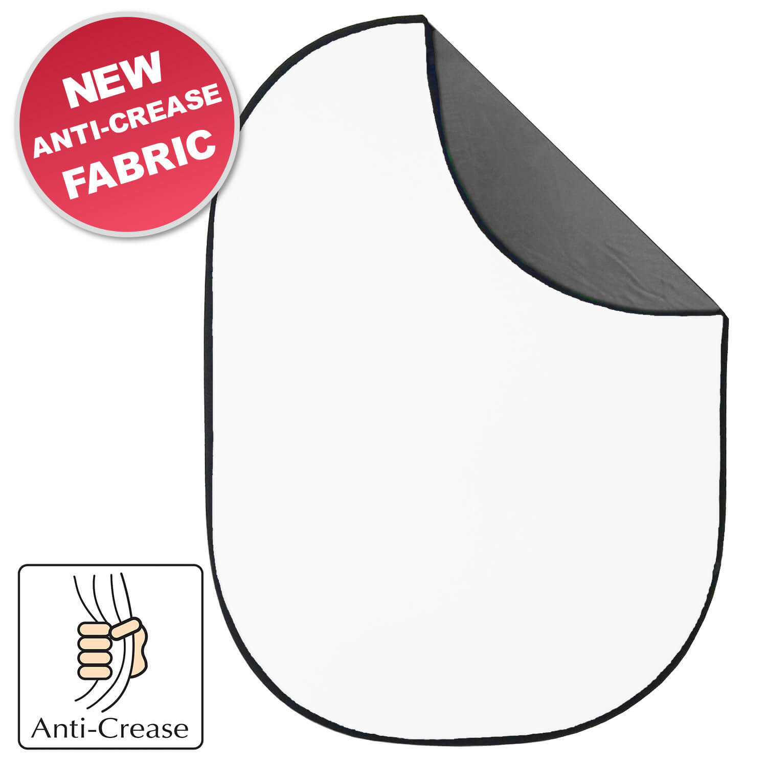 2-in-1 Grey/White Wrinkle Resistant Collapsible Photography Backdrop (1.5x2m) - Perfect for Product Shoots, YouTube Videos & Portrait Photography