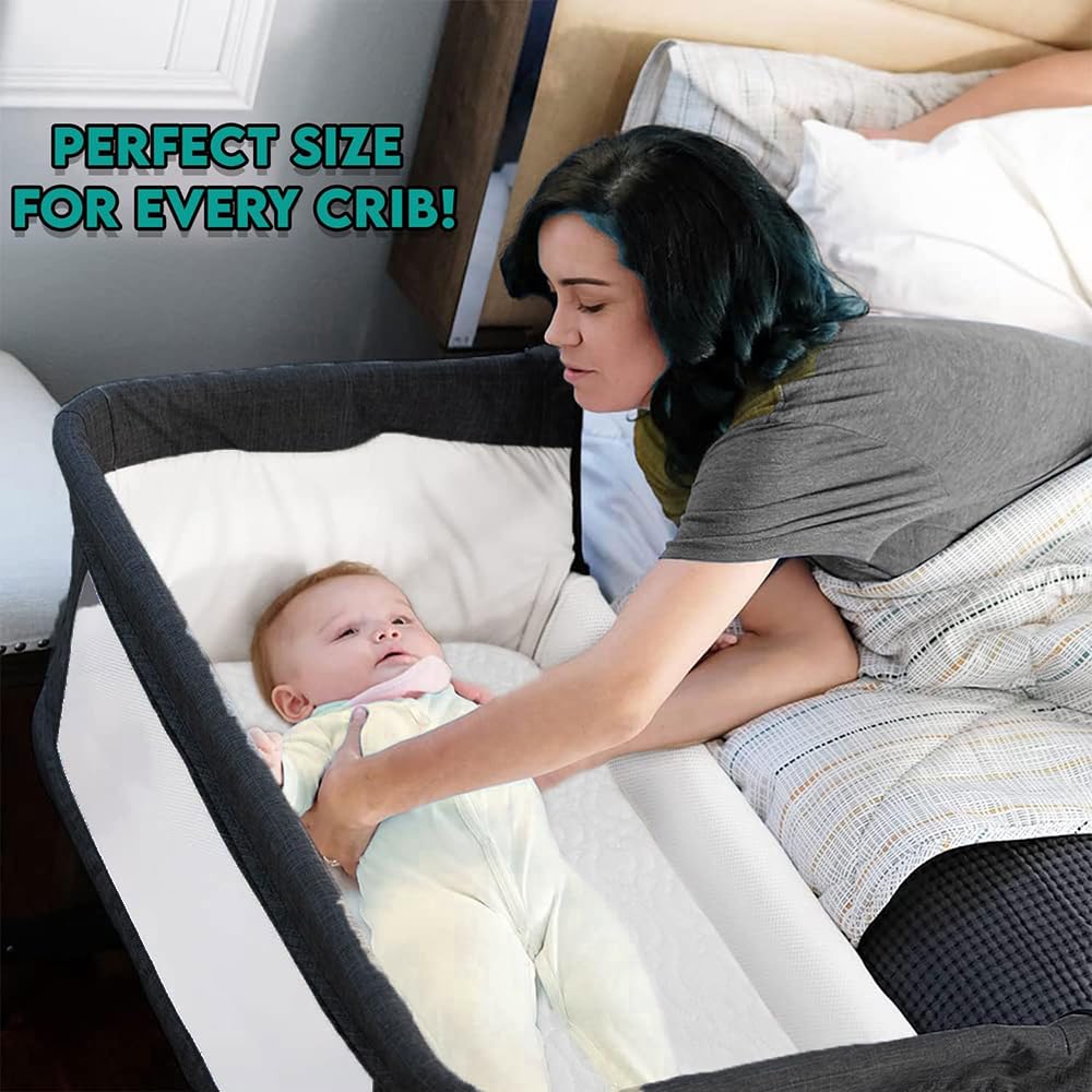 Brillars Baby Crib Mattress for Next to Me Cot Bed - Hypoallergenic Foam Mattress with Removable Quilt Cover (83x50x5cm) - Perfect for Travel, Nursery & Co-Sleeping