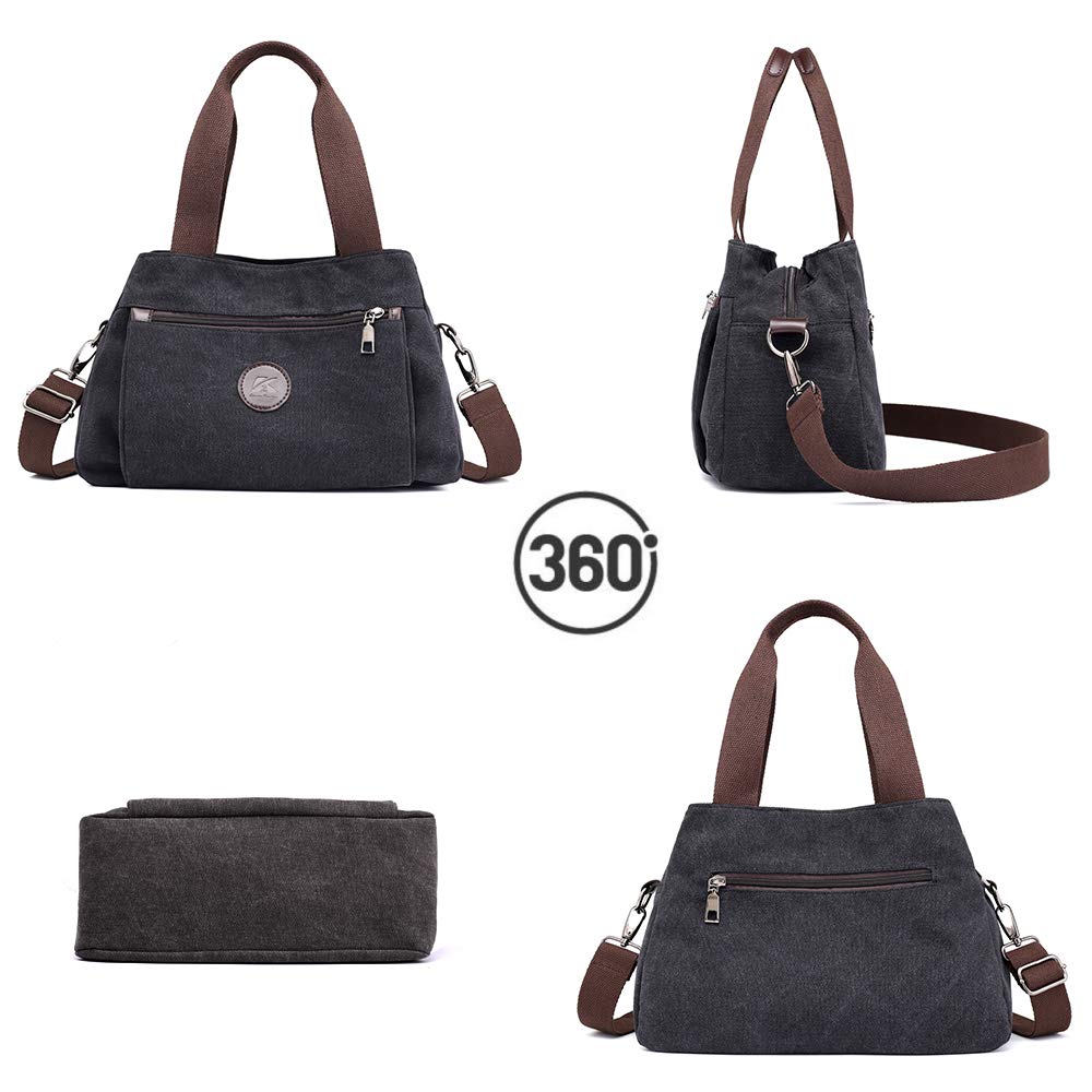 Stylish Canvas Hobo Crossbody Bag for Women - Multi Compartment Tote Purse with Adjustable Strap | Perfect for Work, Travel & Everyday Use
