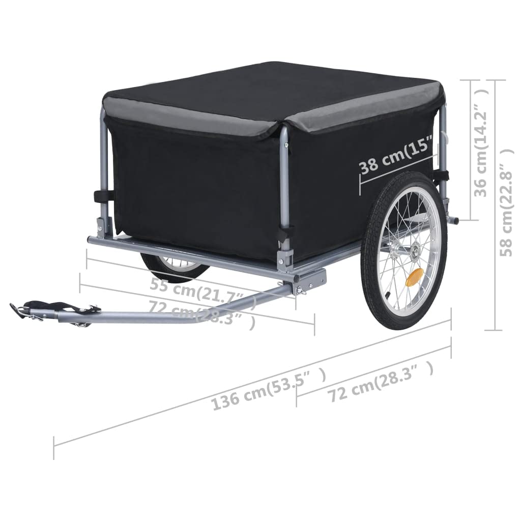 Collapsible Heavy Duty Steel Bike Cargo Trailer - Large Capacity Bicycle Storage Cart for Transporting Gear | Perfect for Camping, Grocery Shopping & Outdoor Adventures