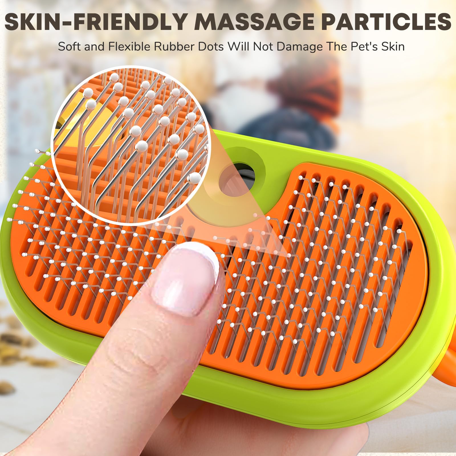 Rechargeable Cat Steam Brush for Shedding - 3-in-1 Self Cleaning Deshedding Tool with Steam for Long & Short Haired Cats & Dogs | Gentle Grooming Brush with Release Button | Perfect for Home Pet Care & Reducing Hairballs