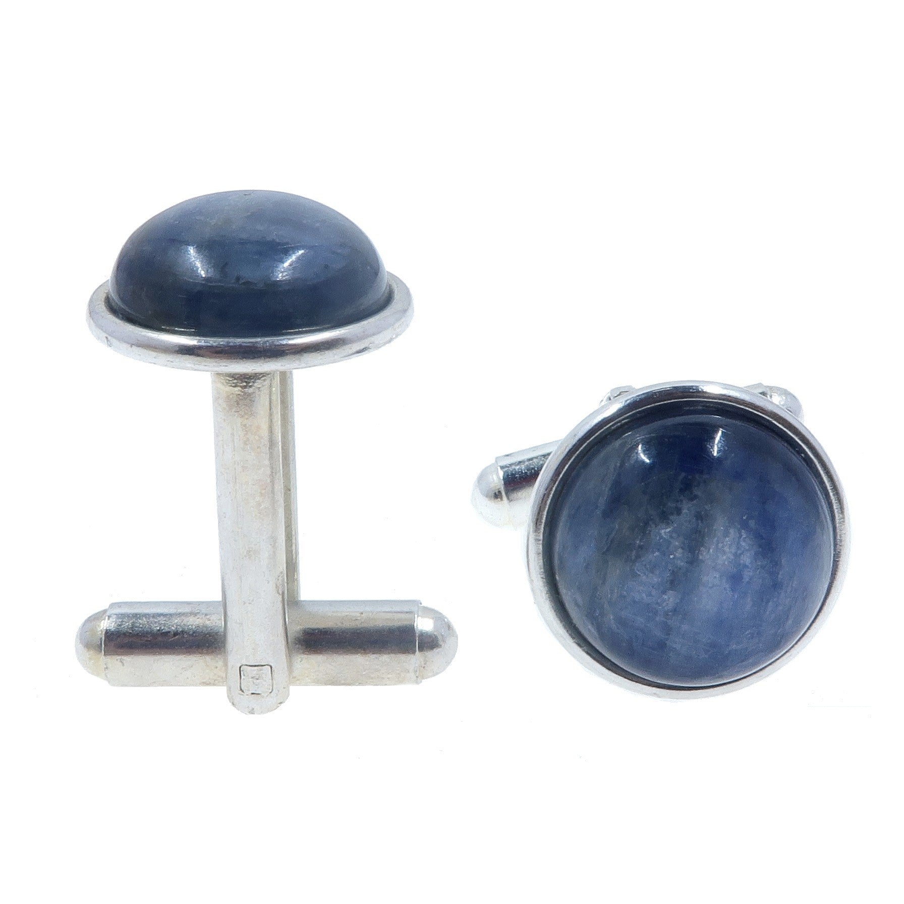 Elegant Blue Kyanite Cufflinks with Sterling Silver Setting - Perfect for Weddings, Business Meetings & Formal Events