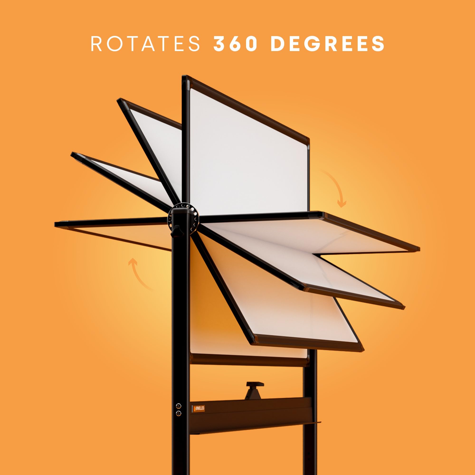 46 x 32 Inch Large Magnetic Dry Erase Board with Stand - Double-Sided Mobile Whiteboard on Wheels - Portable Standing Easel for Office, Classroom, Home & Presentations - Perfect for Meetings, Teaching & Creative Brainstorming