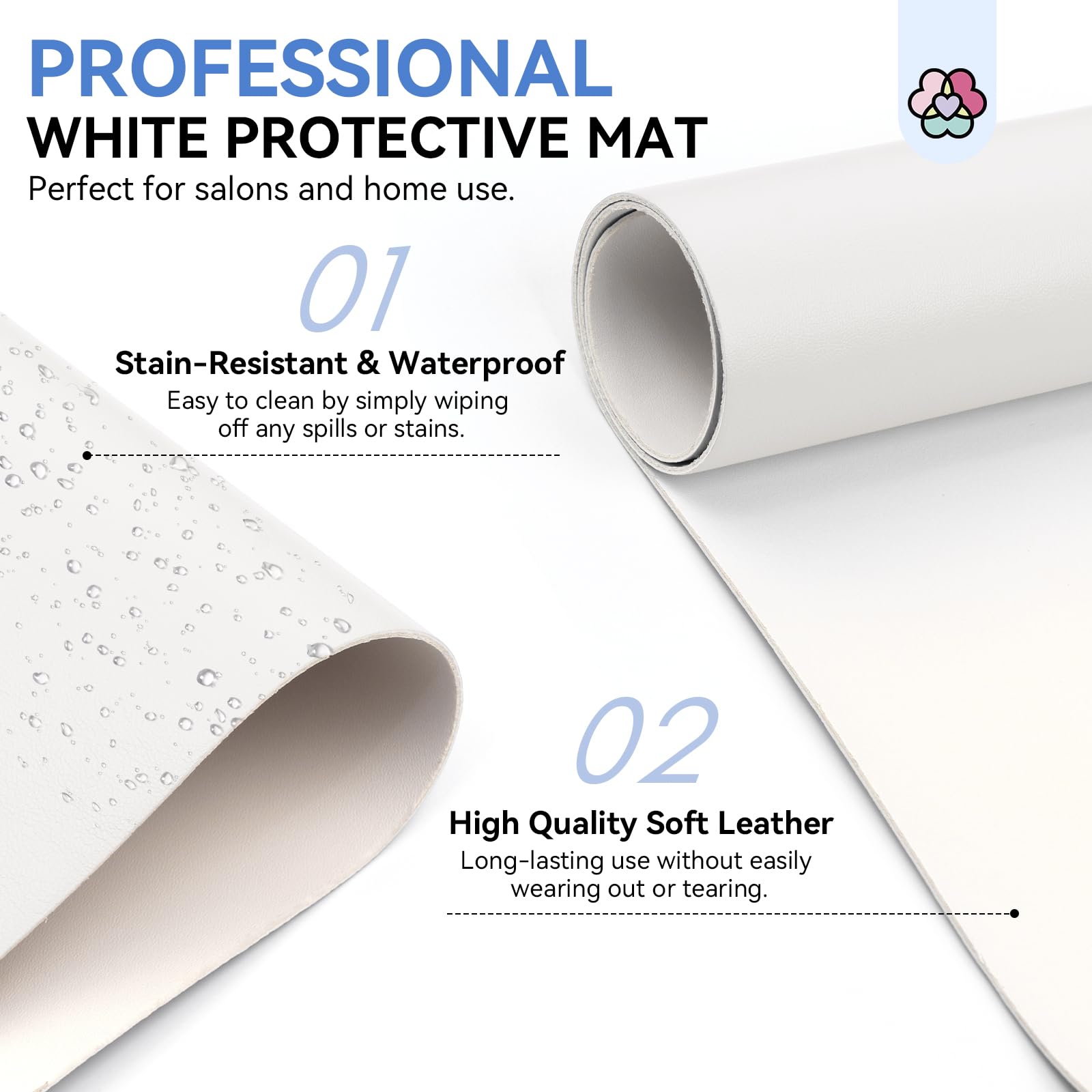 SAVILAND Professional Nail Tech Arm Rest with Microfiber Leather Mat - White Super-Comfort Hand Pillow Cushion for Salon & Manicure - Perfect for Nail Artists, Gel Polish Application & Pedicure Services