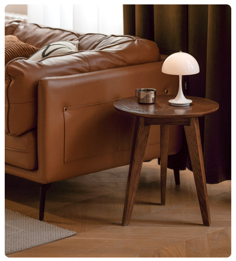 Solid Walnut Round Coffee Table - Natural Wood Dining Table for Living Room, Office, or Lounge - Stylish and Durable Home Decor