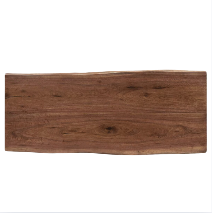 79.1x29.3/31.3/31.5x1.6 inch / 201x74.5/79.5/80x4.1 cm / Rich Dark Walnut Color / Natural edge large board table