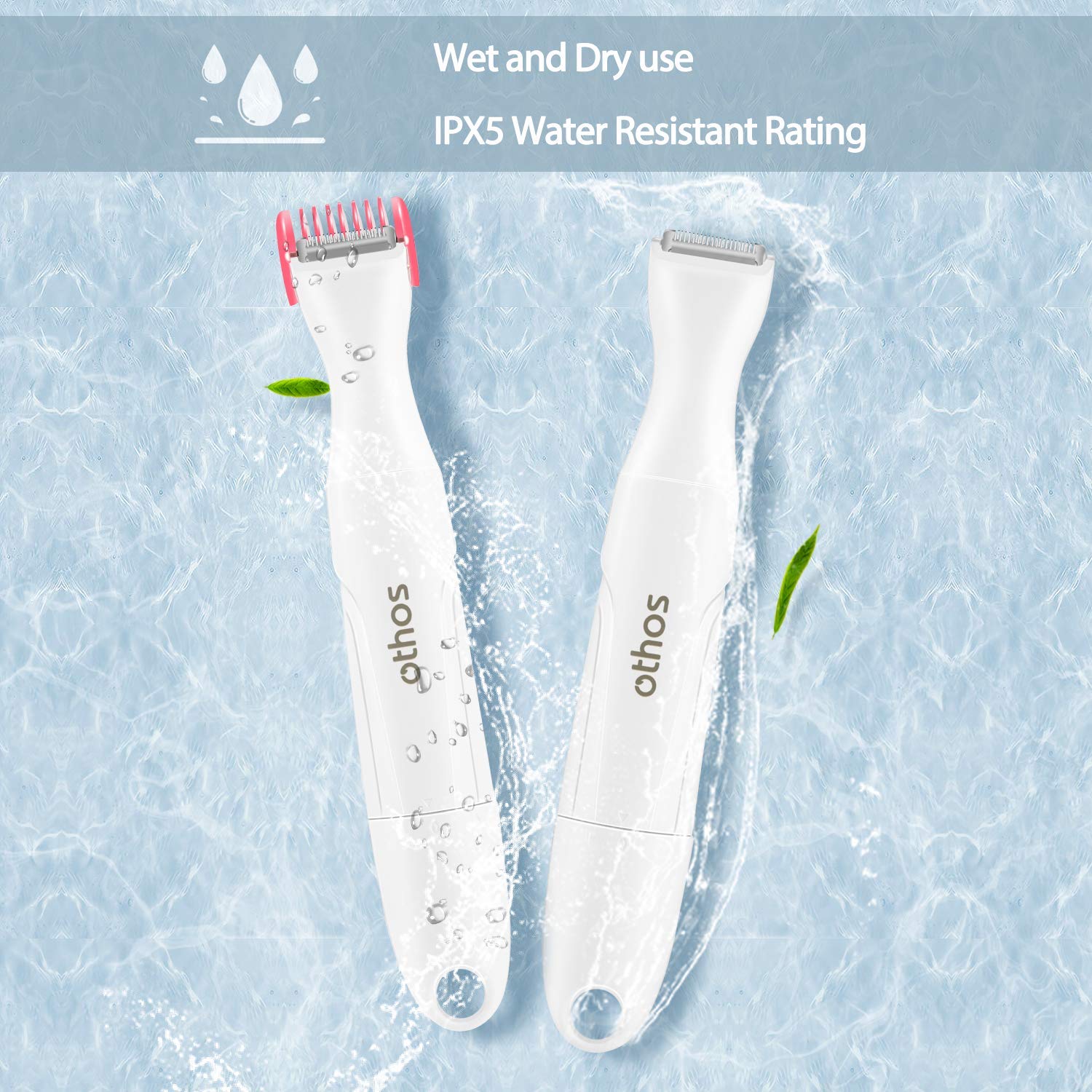 Othos All-in-One Electric Trimmer for Women - Bikini, Nose, Eyebrow Trimmer & Foil Shaver - Wet/Dry Use, Waterproof, AA Battery Included - Perfect for Travel, Home & Salon Grooming