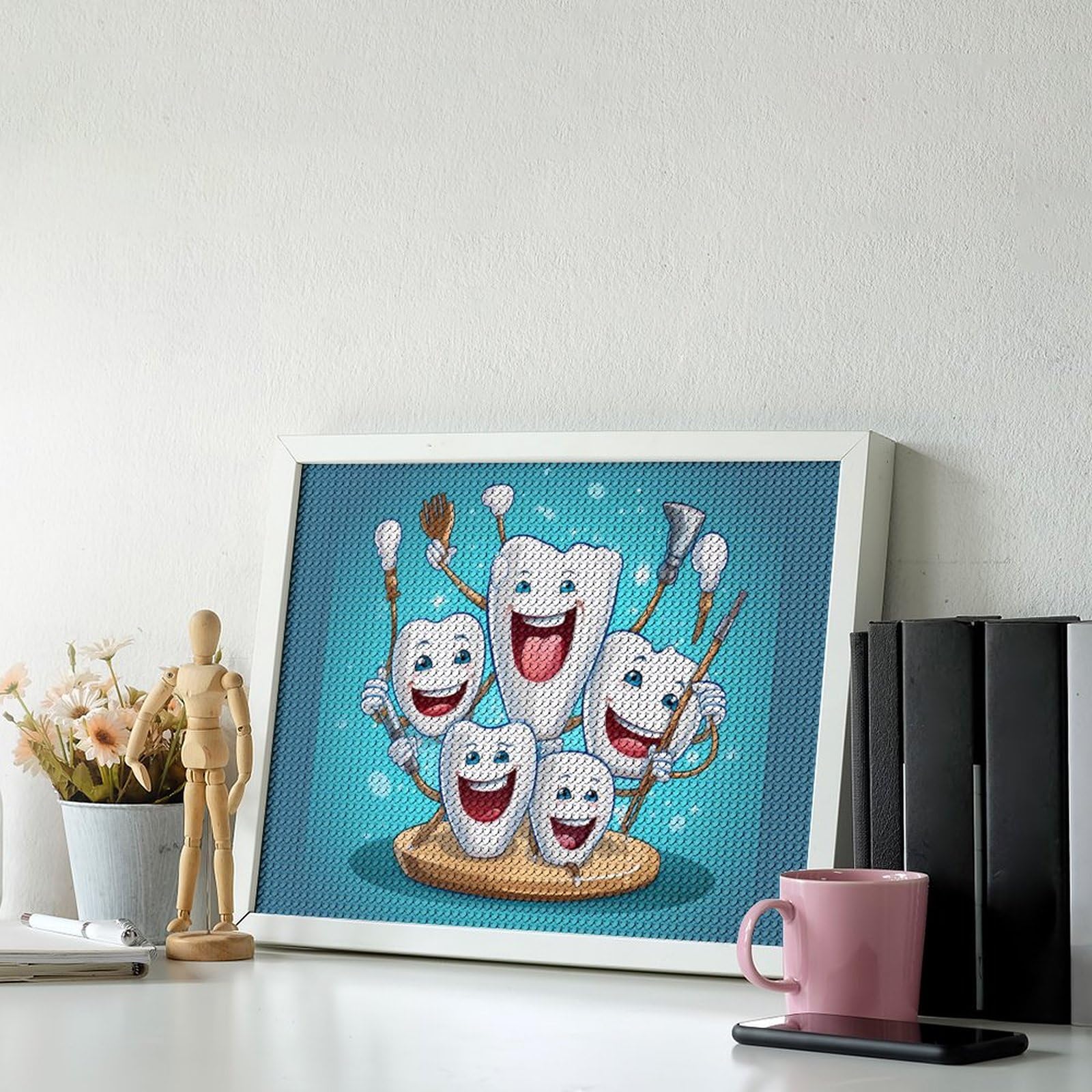Diamond Painting Kits for Adults - Round Teeth Dentist Dentistry Dental Theme, DIY Wall Art Decor for Home, Living Room, Office | Perfect Gift for Dental Professionals & Art Lovers