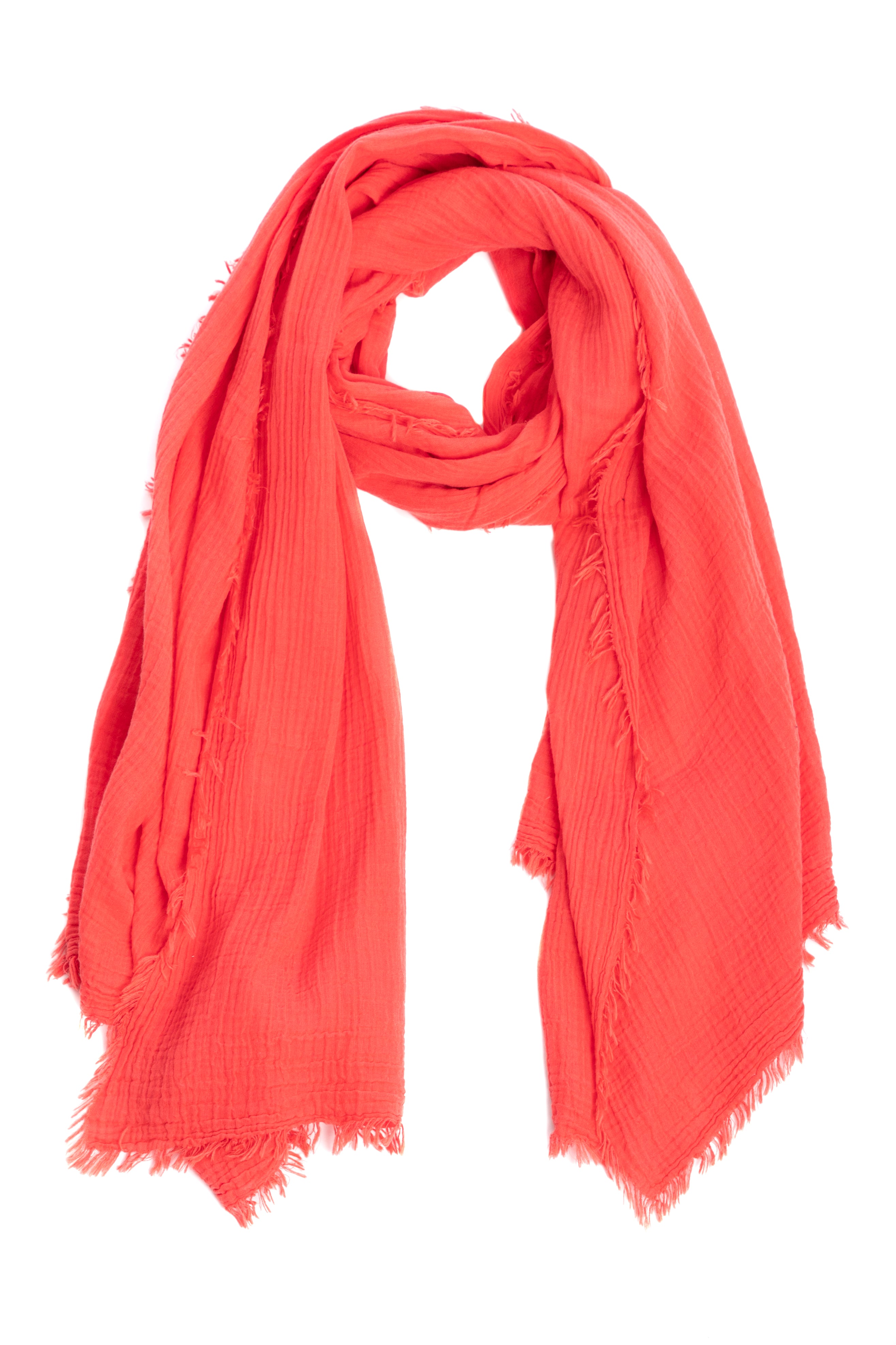 Premium Solid Cotton Fringed Scarf - Soft & Lightweight Winter Shawl for Women - Perfect for Cold Weather, Office Wear & Outdoor Activities