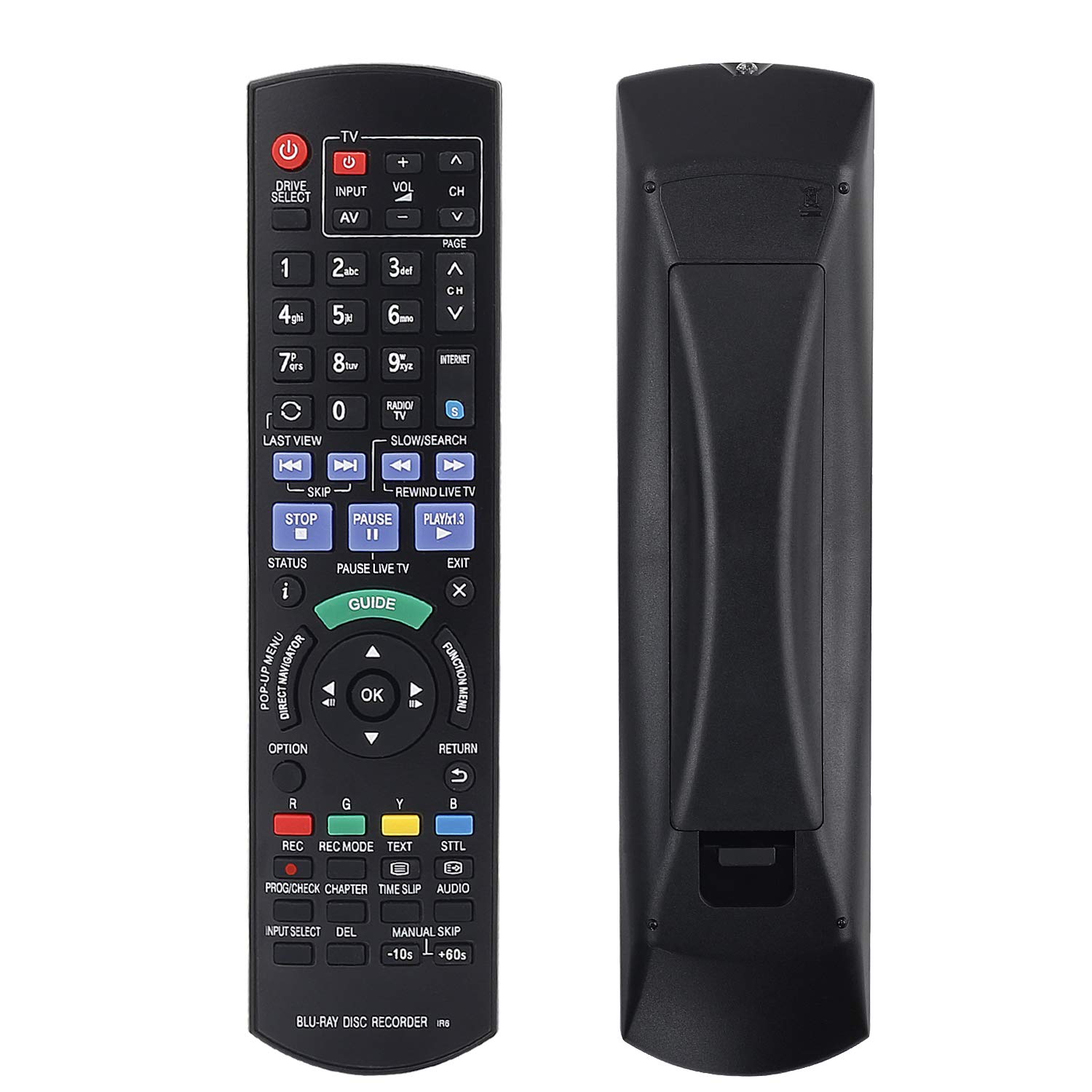 Universal Replacement Remote Control for Panasonic Blu-Ray Recorders - Compatible with DMR-BWT720, DMR-BWT820, DMR-BWT730, DMR-BWT835 & More - Perfect for Home Theater & Media Center Setup