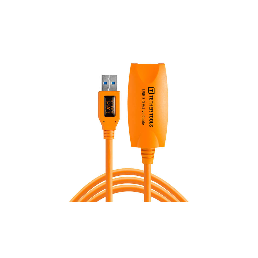 TetherPro USB 3.0 Active Extension Cable (16.4ft/5m) - Female to Male High-Speed Data Transfer Cord with Gold-Plated Connectors, Nylon Braided, Bright Orange for Easy Identification - Perfect for Gaming, VR Headsets & Home Office Setup