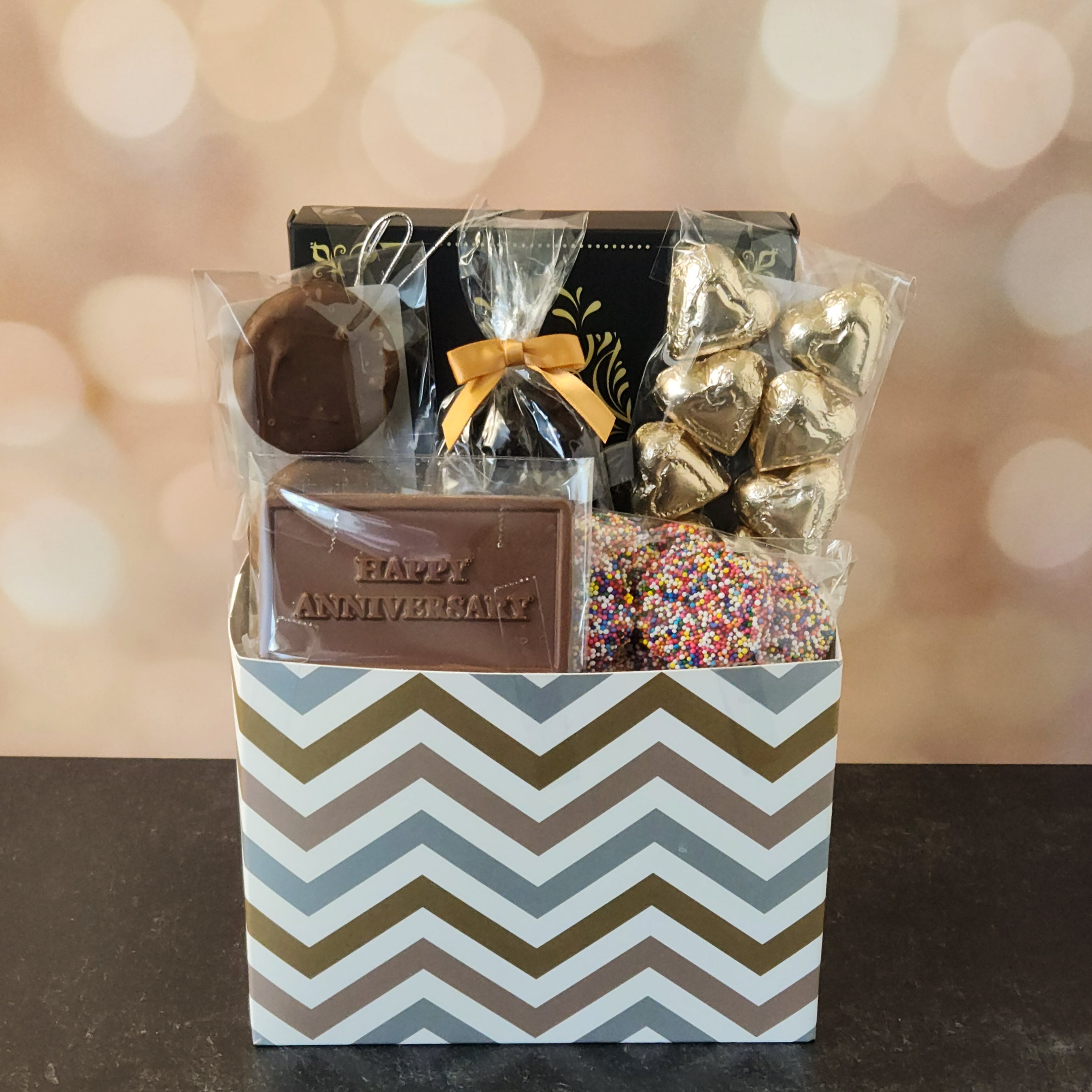 Romantic Happy Anniversary Gift Basket for Couples - Perfect for Anniversaries, Valentine's Day & Special Occasions