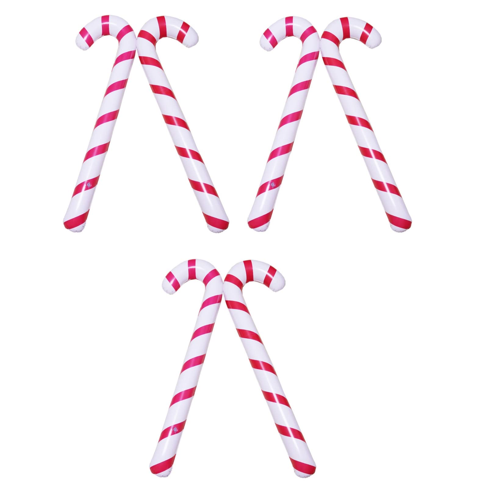 6-Piece Inflatable Candy Cane Christmas Decorations - Large Outdoor Candy Cane Balloons for Xmas Party, Holiday Yard Decor, and Festive Home Crafts (Perfect for Christmas Tree, Front Porch, and Office Decorations)