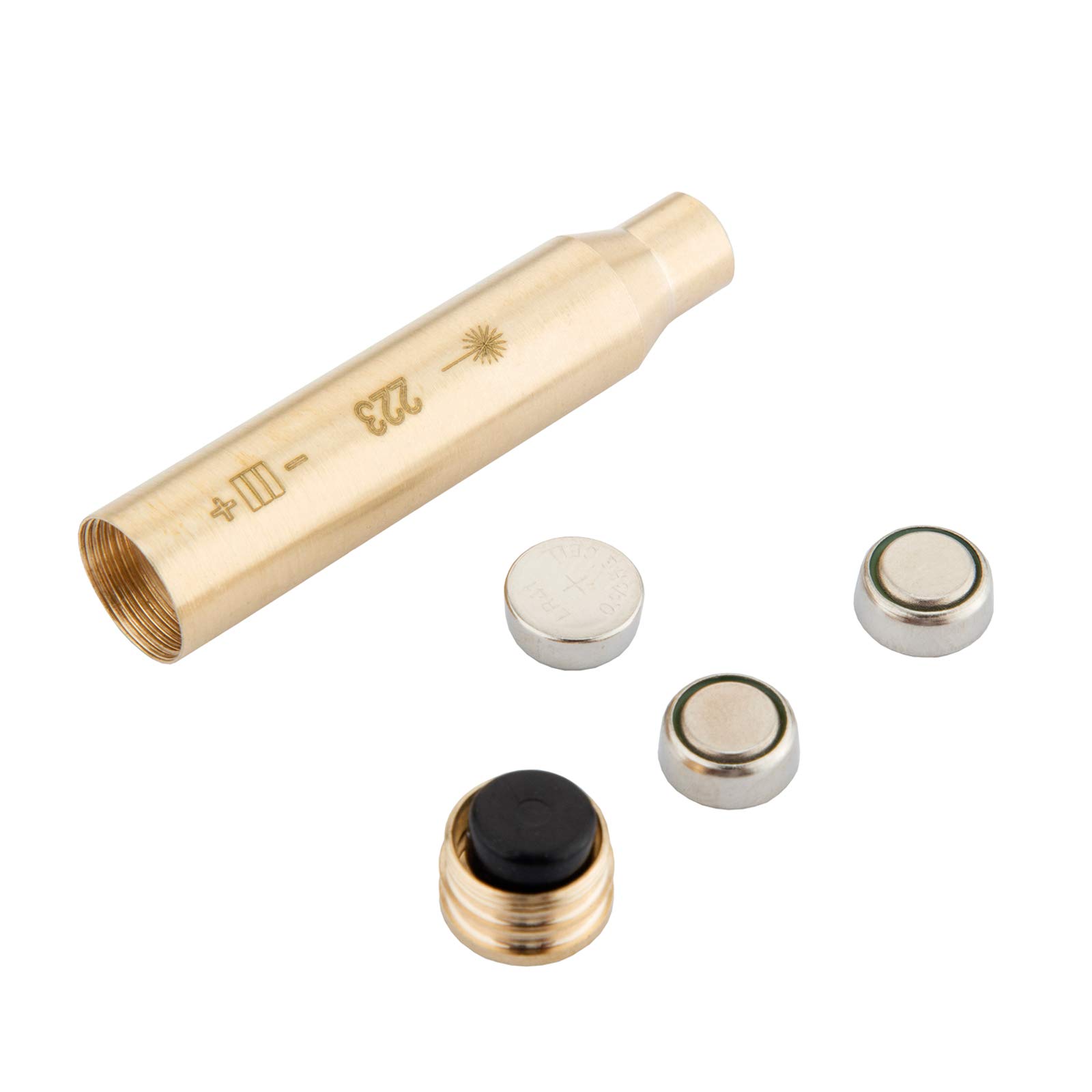 223/5.56mm Laser Bore Sight with 6 Batteries (2 Sets) - Perfect for Rifle Zeroing, Hunting & Shooting Range Practice