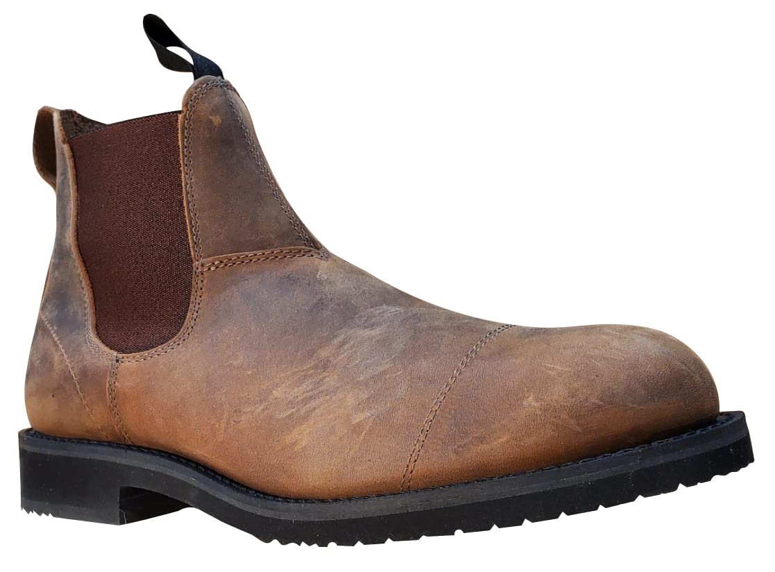 Canada West Men's Romeos Boots - Durable Leather Work Boots for Men - Comfortable Slip-On Design - Perfect for Construction, Farming & Outdoor Work