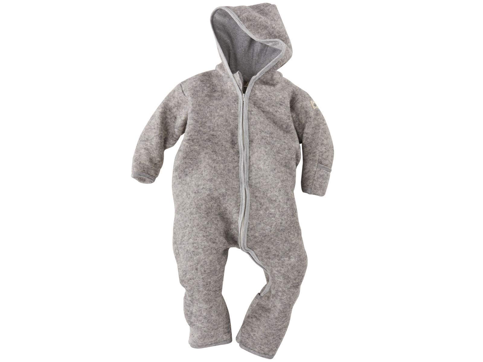 Lilano Organic Merino Wool Baby Hooded Jumpsuit - Soft & Warm Infant Winter Outfit - Made in Germany - Perfect for Newborns, Toddlers & Cold Weather Adventures