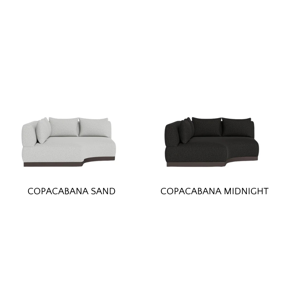 Amalfi Outdoor Curved Corner Sectional Sofa Set - Waterproof Patio Furniture for Backyard, Poolside & Garden - Modern All-Weather Wicker Conversation Set with Cushions