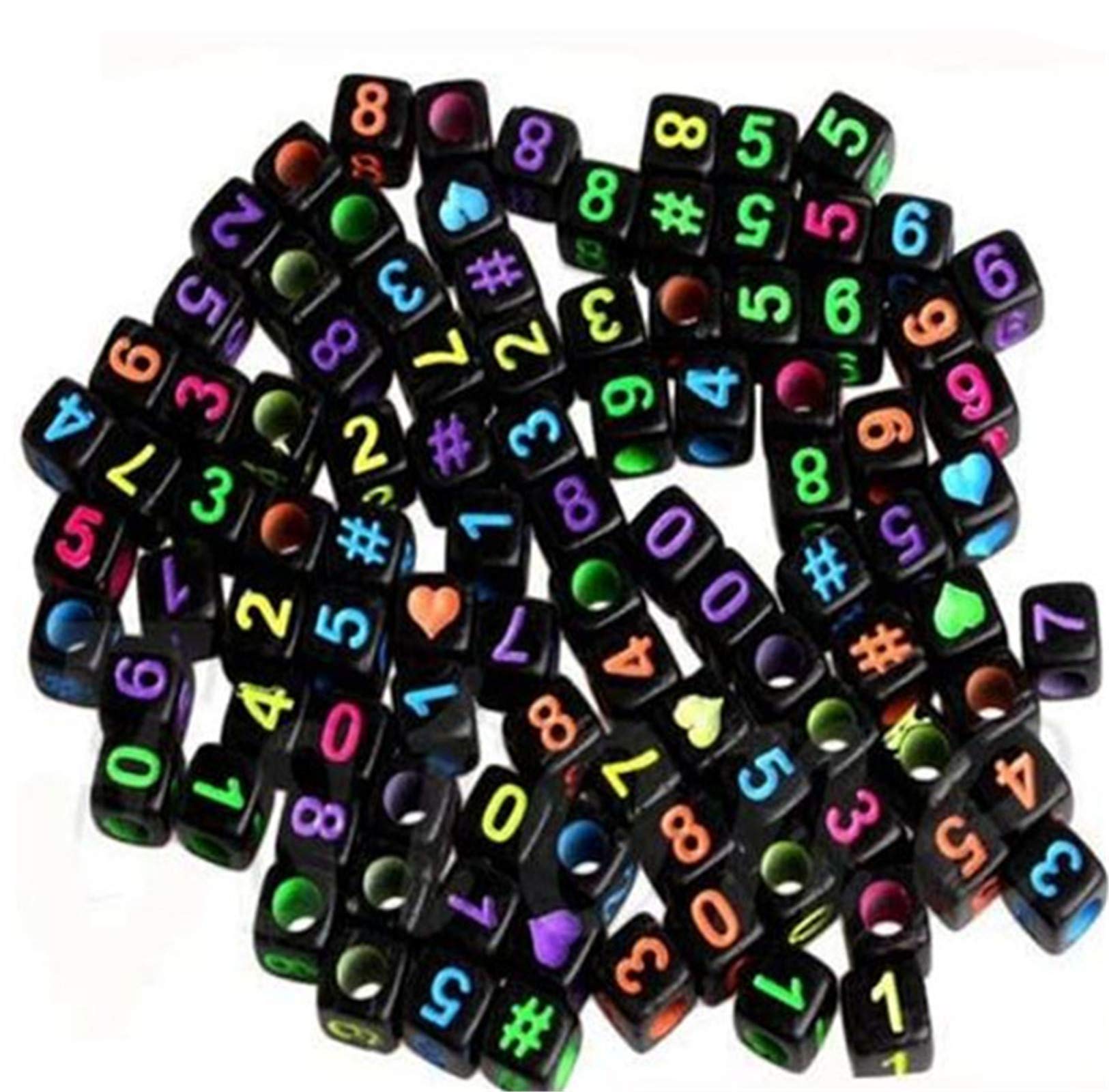 300Pcs Black Number Beads Square Acrylic Beads for DIY Jewelry Making - Bracelet & Necklace Craft Supplies | Perfect for Personalized Jewelry, Gifts, and Scrapbooking Projects