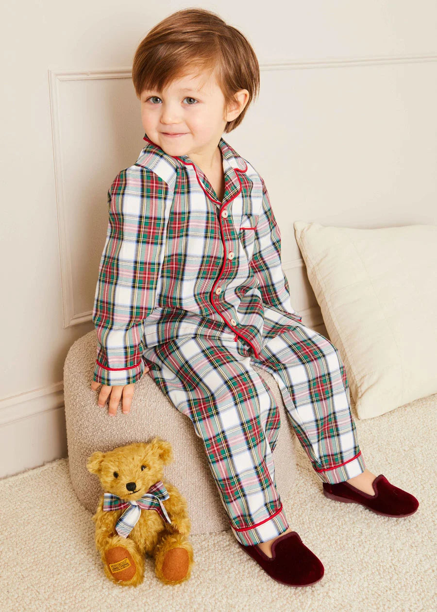 Sussex Tartan Pajama Set for Baby Boys - Soft & Cozy Sleepwear for Nursery, Playtime & Family Photos