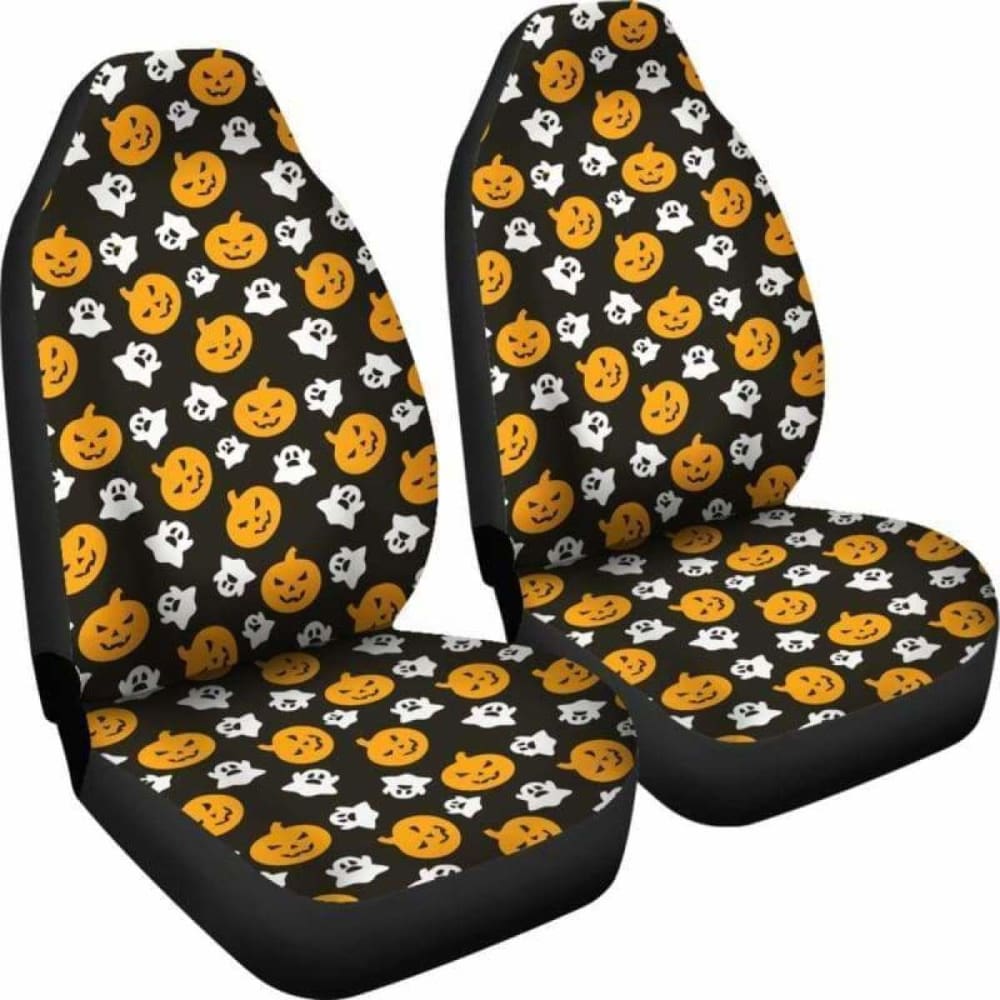 Boo Pumpkin Halloween Car Seat Covers - Spooky Seasonal Protection for Vehicles - Perfect for Trick-or-Treating & Halloween Decorations (Model 102802)