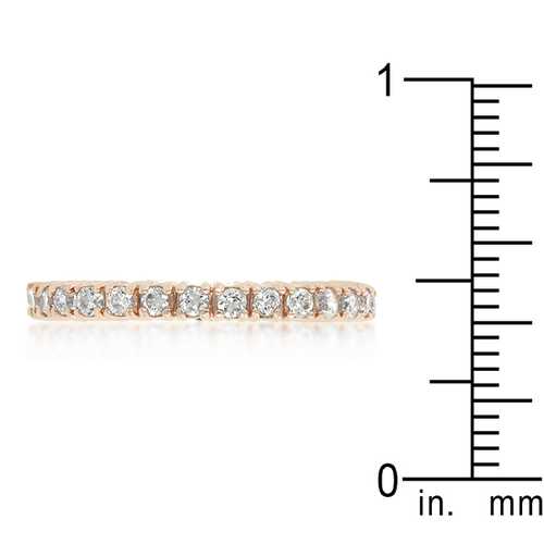 Rose Gold Cubic Zirconia Eternity Ring for Women - Stackable Wedding Band, Anniversary Gift, Bridal Jewelry - Perfect for Engagements, Date Nights & Special Occasions