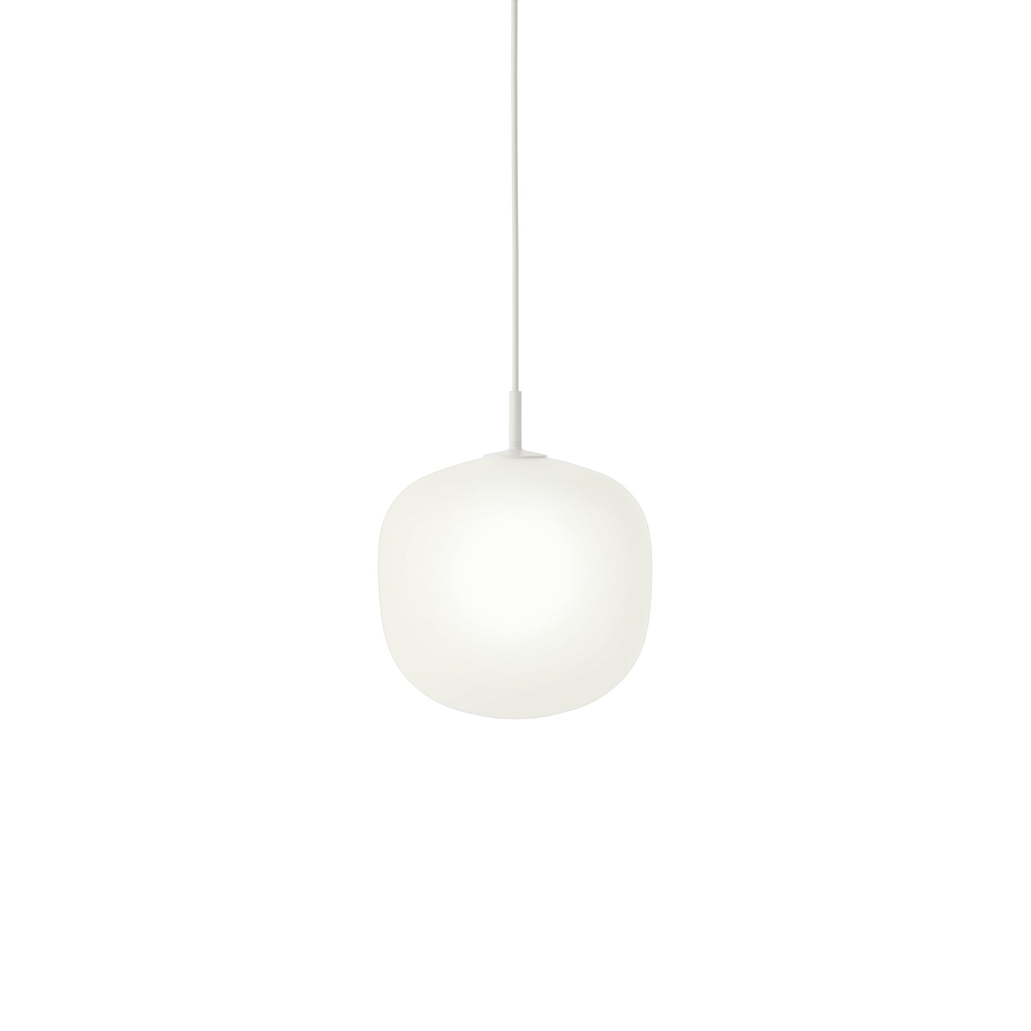 MUUTO Rime Pendant Light in Opal White - Modern Scandinavian Hanging Lamp with 4 Size Options for Dining Room, Kitchen Island & Living Room Lighting