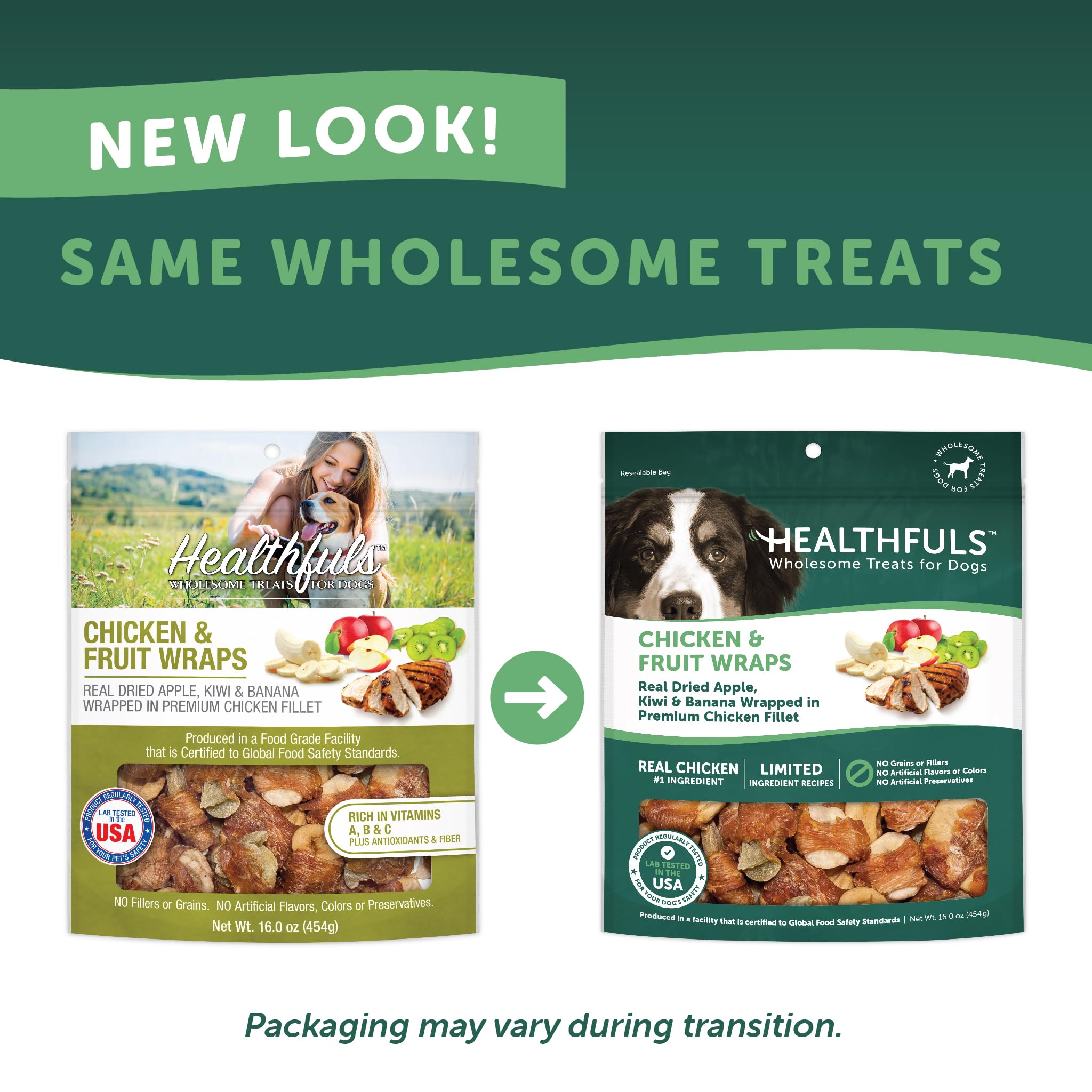 Healthy Chicken Wrapped Fruit Dog Treats - 16oz Natural Chews for Small & Large Dogs - Perfect for Training, Rewards & Dental Health