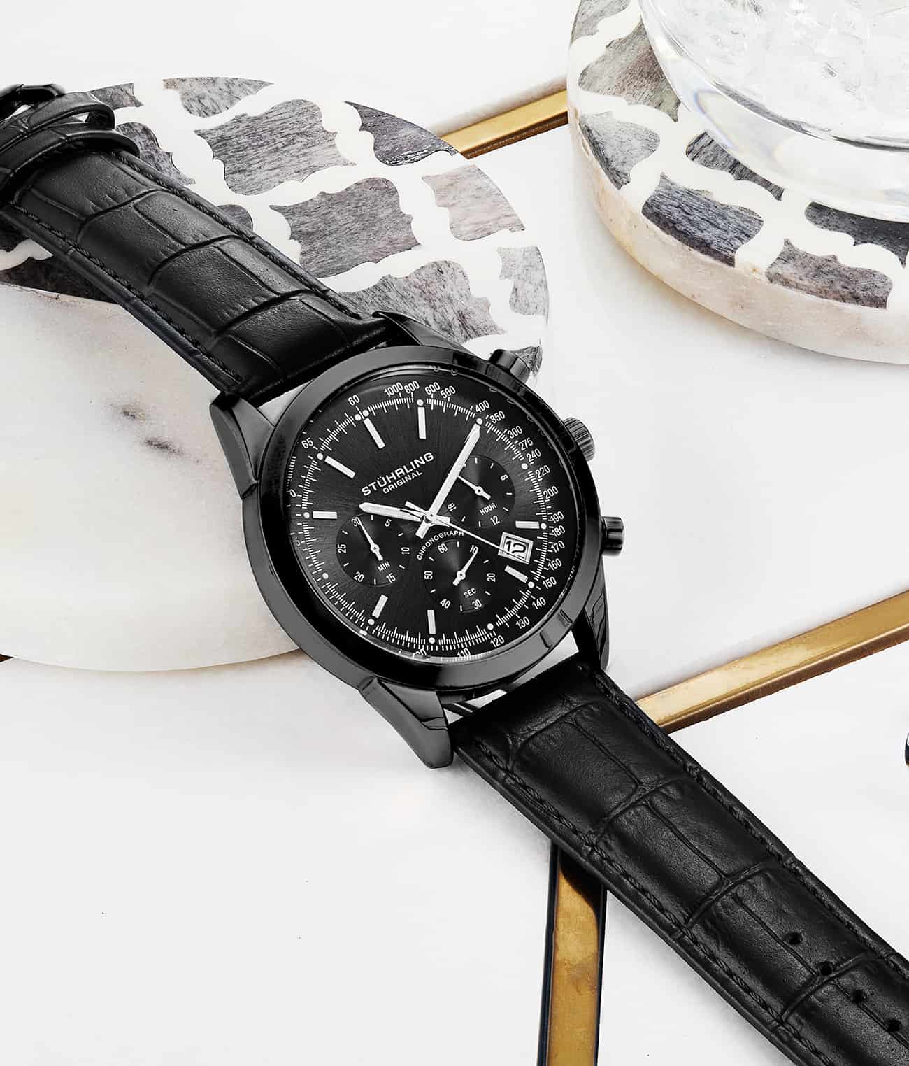 Rialto 3975L 44mm Quartz Chronograph Watch for Men - Stylish & Durable Timepiece for Business, Casual & Outdoor Activities