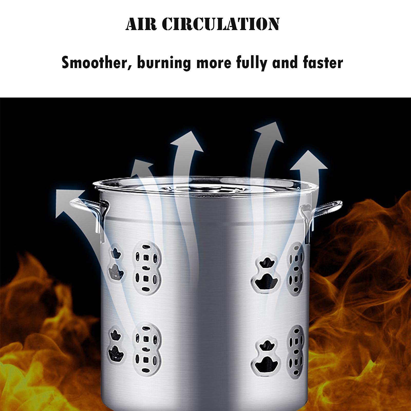 Stainless Steel Incinerator Can - Outdoor Burn Barrel for Yard, Backyard & Home Use | Fire Pit with Stand & Hook | Perfect for Camping, Bonfires & Waste Disposal