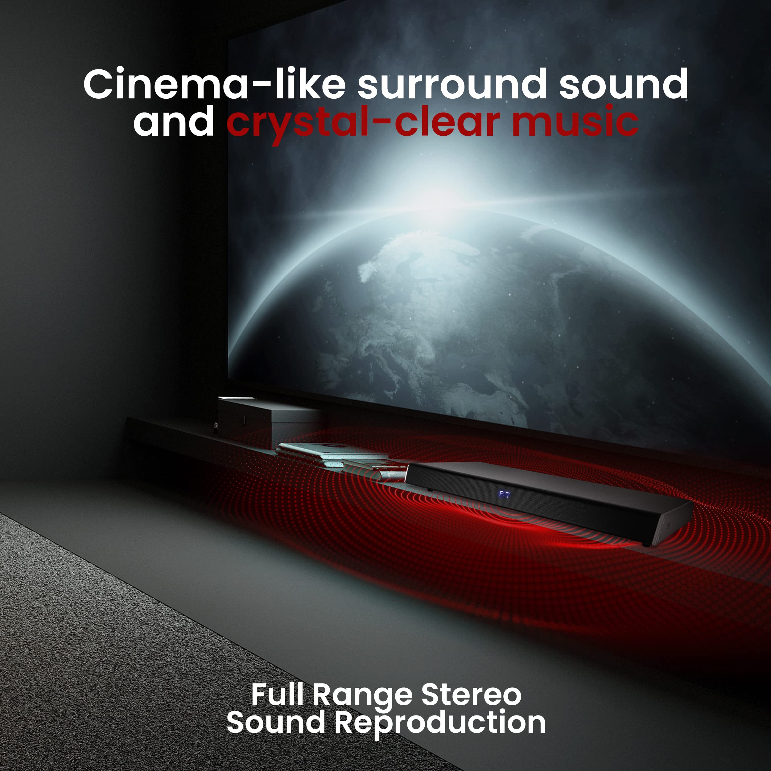 Pyle PSBV630HDBT Bluetooth Sound Bar - Wireless Home Theater Speaker System with Deep Bass for TV, Movies & Music | Perfect for Living Room & Bedroom Entertainment