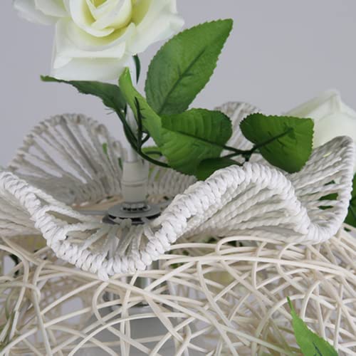 Modern Rattan Woven LED Chandelier - Postmodern Creative Ceiling Pendant Light for Dining Room, Bar, Staircase, Corridor, Porch & Small Restaurants | Energy Efficient Dimmable Lighting Fixture for Home & Commercial Spaces