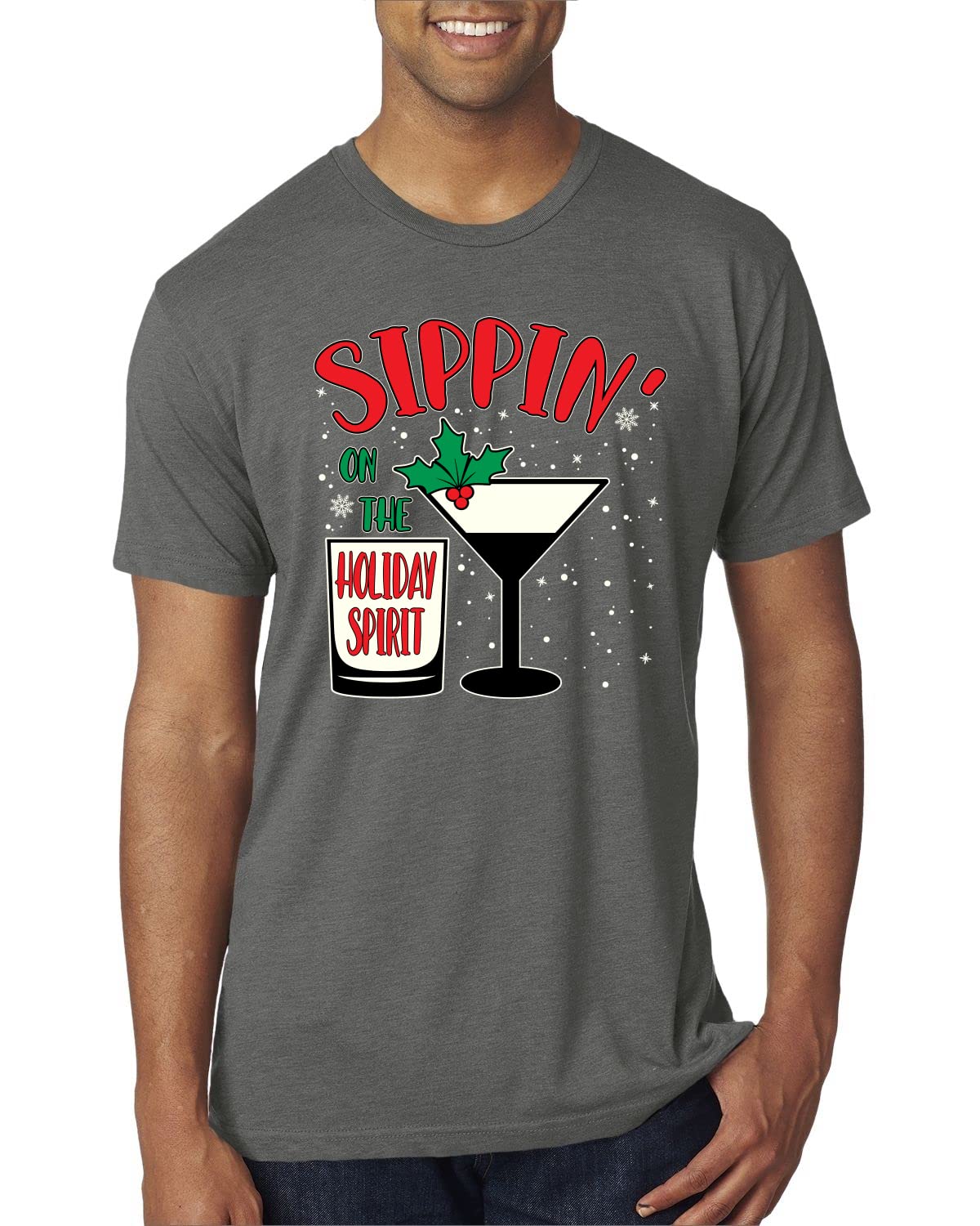 Premium Christmas Tri-Blend T-Shirt for Men | Holiday Spirit Graphic Tee | Cozy Casual Wear for Festive Parties & Family Gatherings