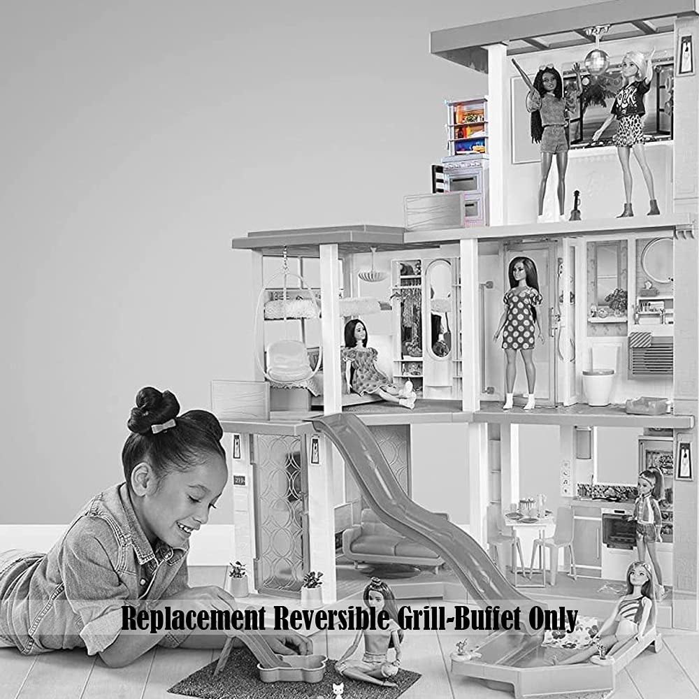 Barbie Dreamhouse Replacement Parts - GRG93 Reversible Grill Buffet for Barbie Dolls | Perfect for Playtime, Parties & Dollhouse Accessories