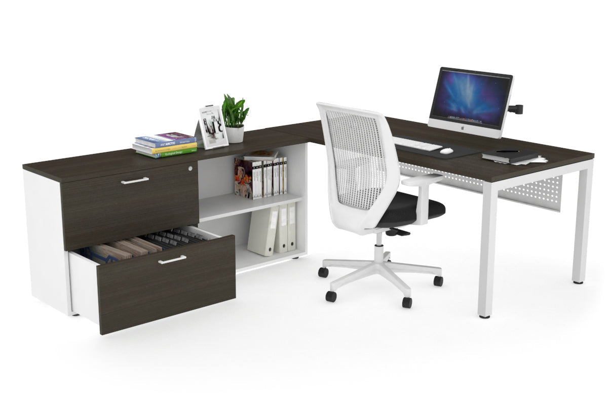 Quadro Square Executive White Frame Office Chair [1600L x 700W] - Premium Ergonomic Seating for Home Office & Conference Rooms