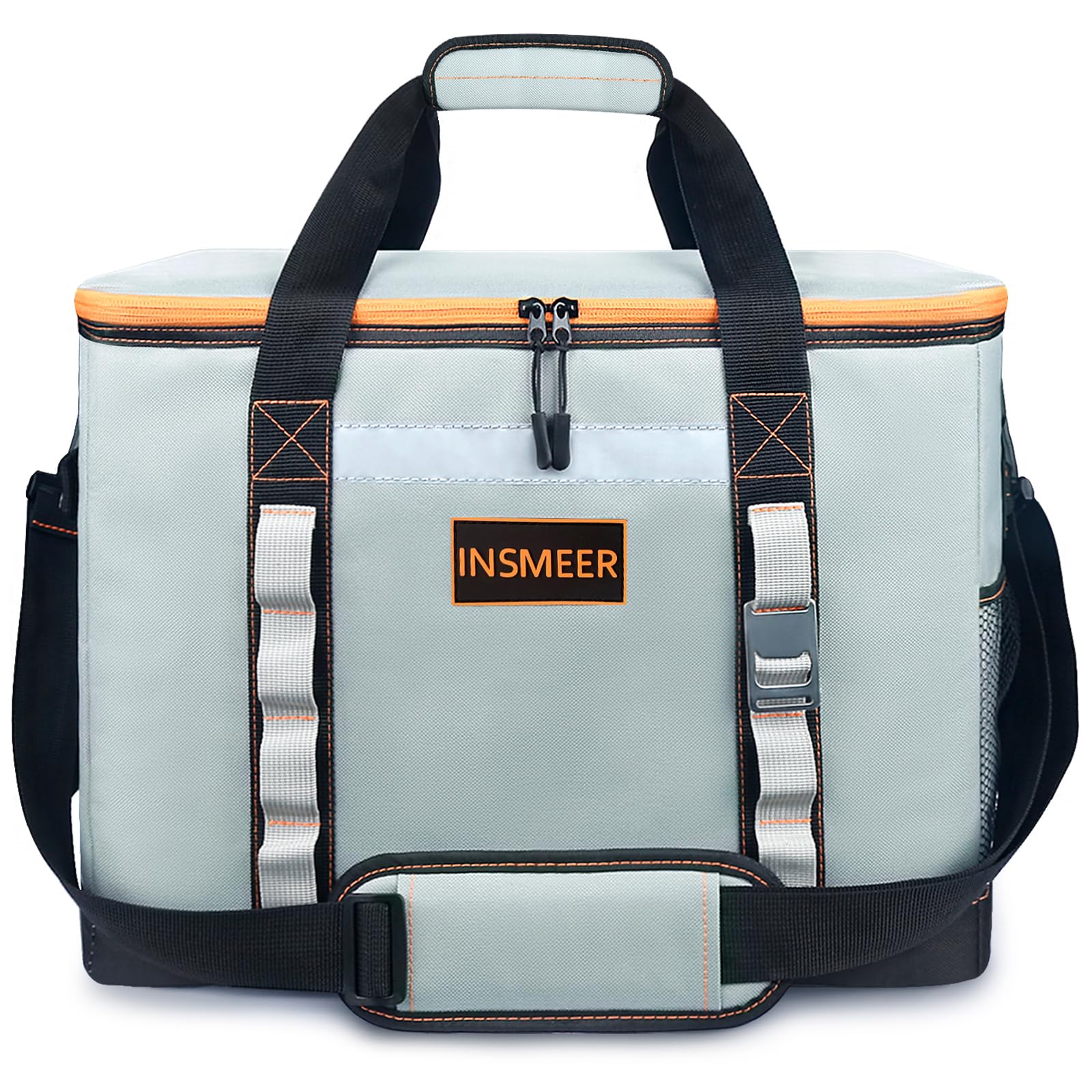 INSMEER 65 Can Insulated Cooler Bag - Large 48L Leakproof Collapsible Lunch Box with Shoulder Strap & Bottle Opener - Perfect for Camping, Beach, Picnic, Travel & Outdoor Activities