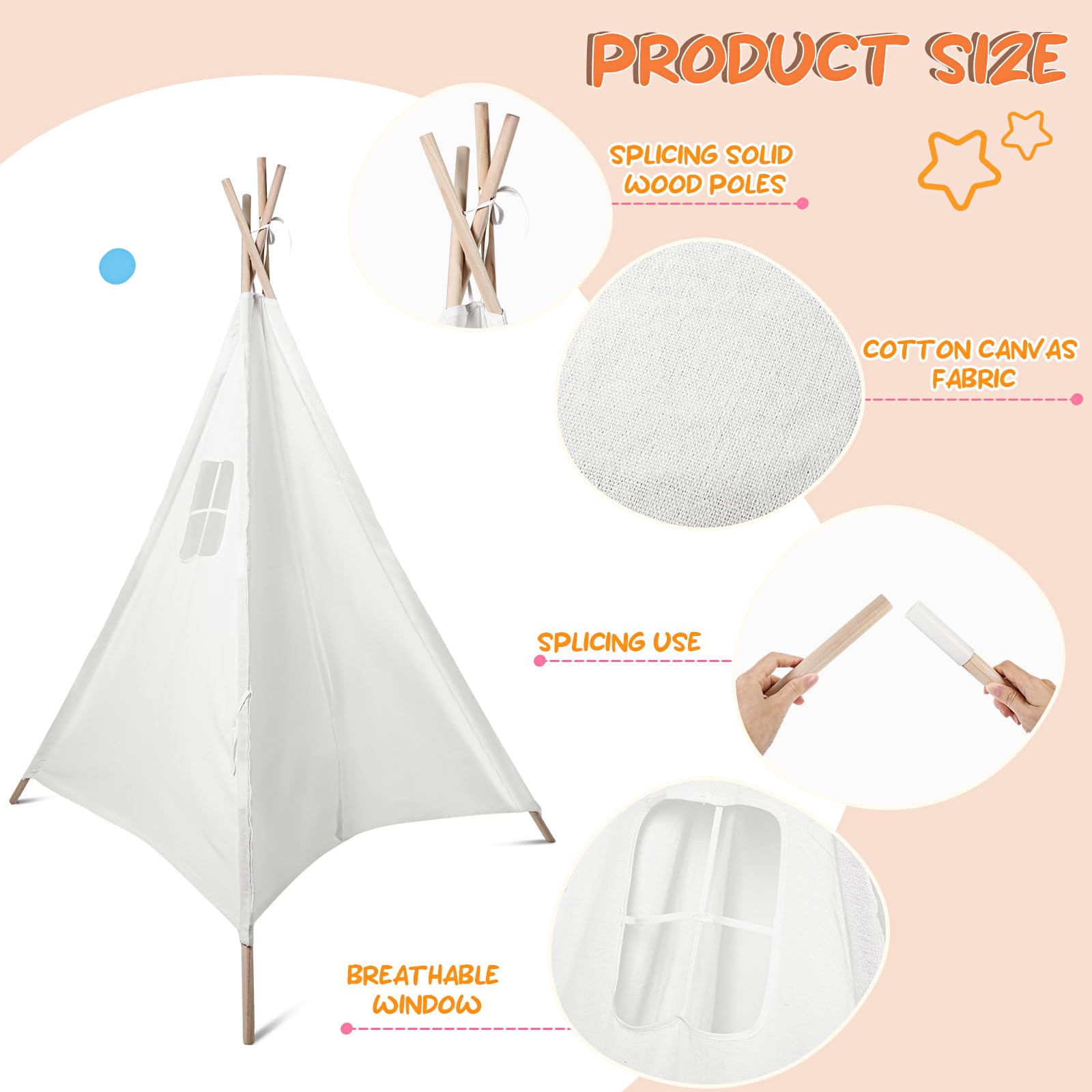 **Syhood 6-Pack Kids Inflatable Teepee Tent Set with Flocked Air Mattress, Foldable Play Tents & White Sheets – Indoor & Outdoor Camping, Birthday Gifts for Boys & Girls – Perfect for Sleepovers, Backyard Adventures & Playtime Fun**