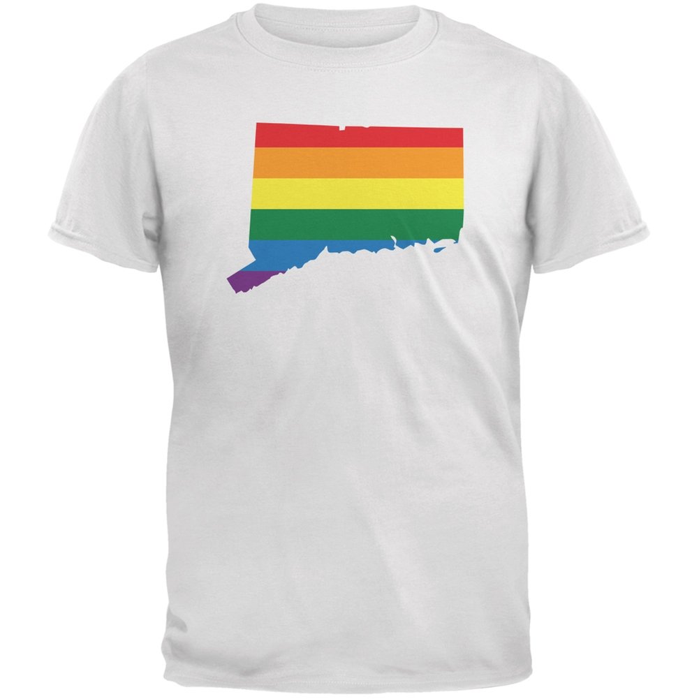 Connecticut LGBT Gay Pride Rainbow White Youth T-Shirt - Youth X-Large | Comfortable Cotton Tee for Pride Events, Parades & LGBTQ+ Support
