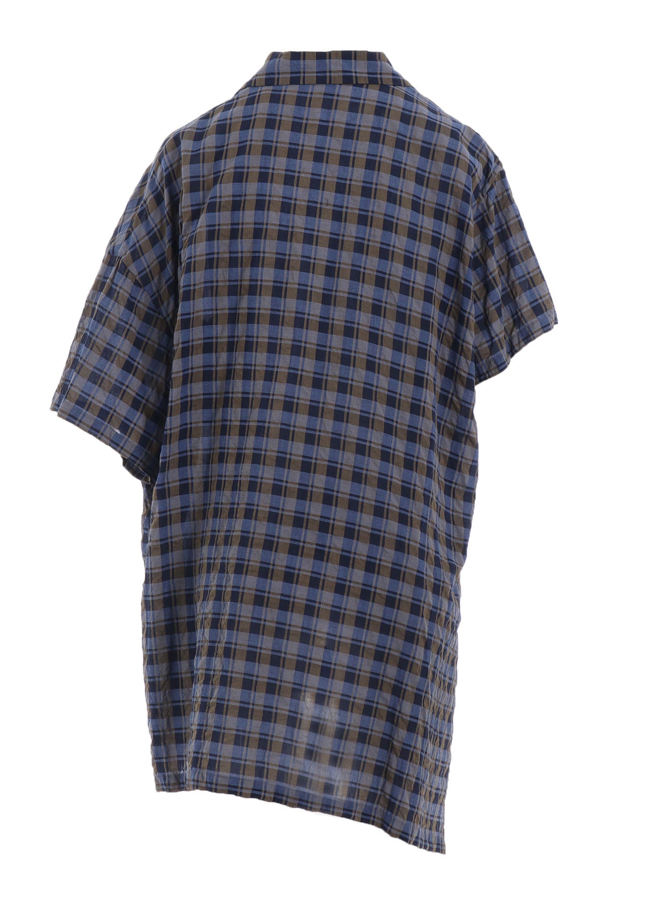 Stylish Cotton Cupro Mini Plaid Asymmetric Shirt for Women | Trendy Casual & Office Wear | Perfect for Layering and Everyday Outfits