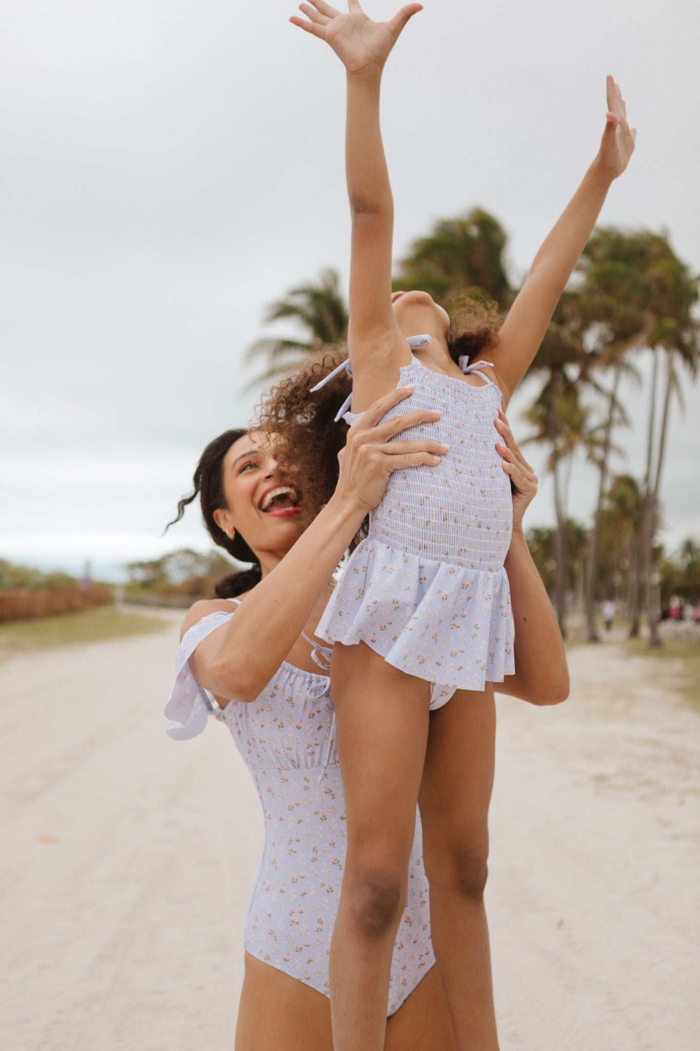 Mini Maggie One Piece Dress in Blue Ditsy Floral - Perfect for Summer Outings, Beach Vacations & Casual Wear