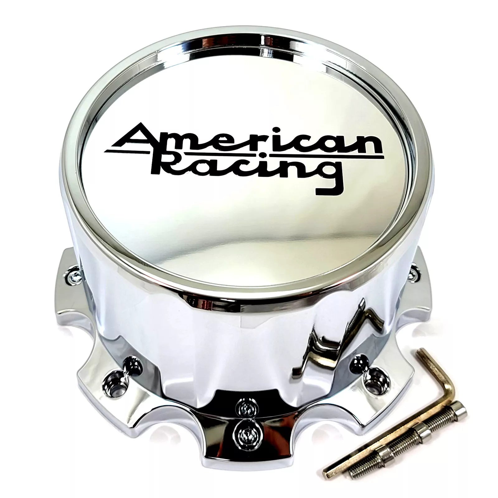 American Racing Chrome 8x200/210 Dually Rear Wheel Cap - Premium Truck Accessory for Ford, Chevy & Dodge Dually Wheels - Perfect for Off-Road & Heavy-Duty Towing