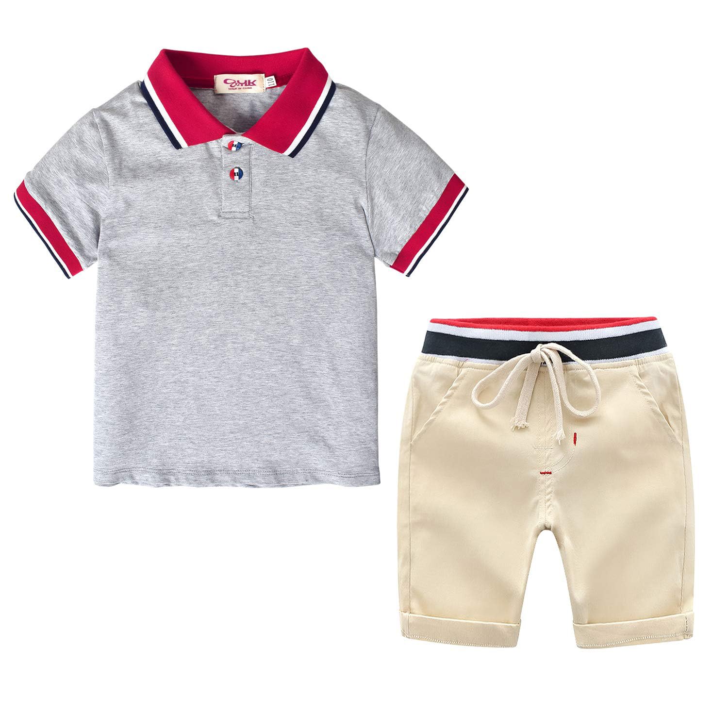 Yilaku Boys Summer Outfit - 2-Piece Cotton Short Sleeve Shirt & Shorts Set for Toddlers | Comfortable Playwear for Beach, Park & Outdoor Activities