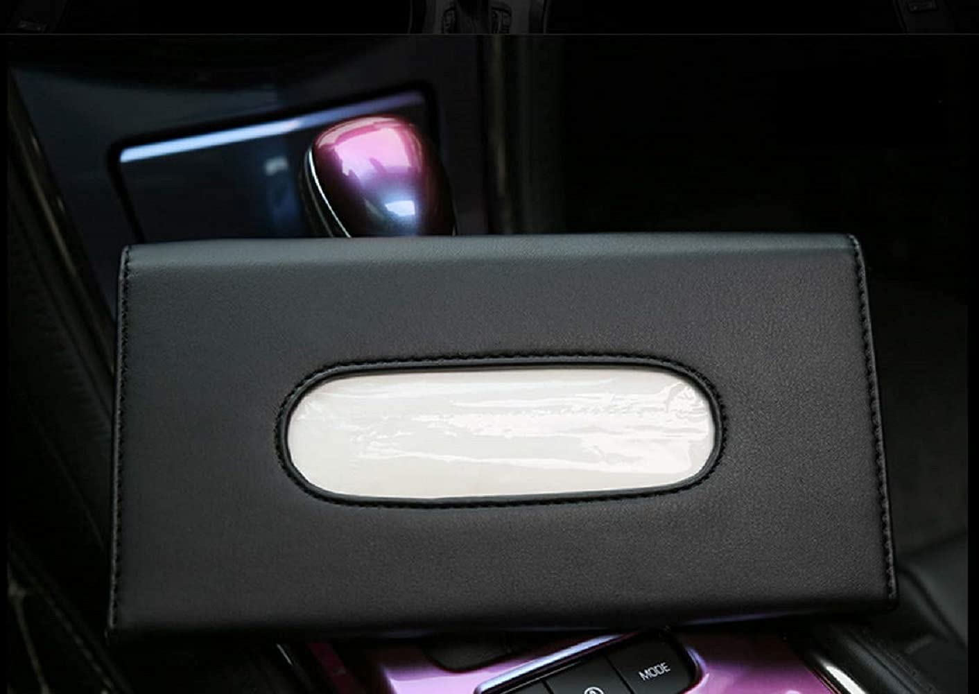 Premium PU Leather Car Tissue Holder & Mask Bracket - Universal Sun Visor Organizer with Seat Back Mount (Black) - Perfect for Road Trips, Daily Commutes & Family Travel Accessories